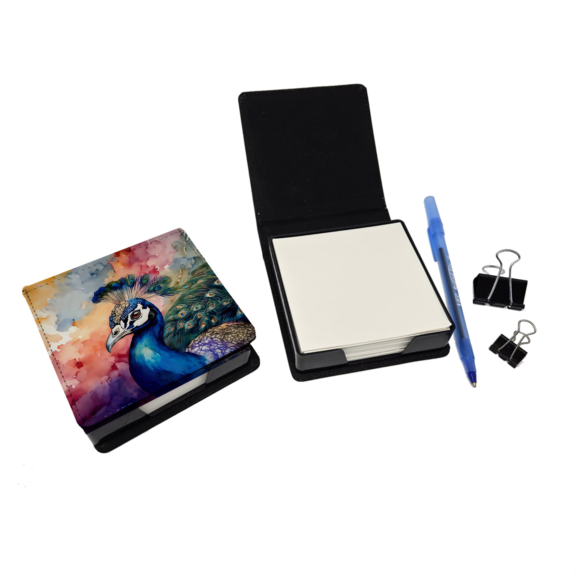 Buy this Peacock PU Leather Note Paper Holder