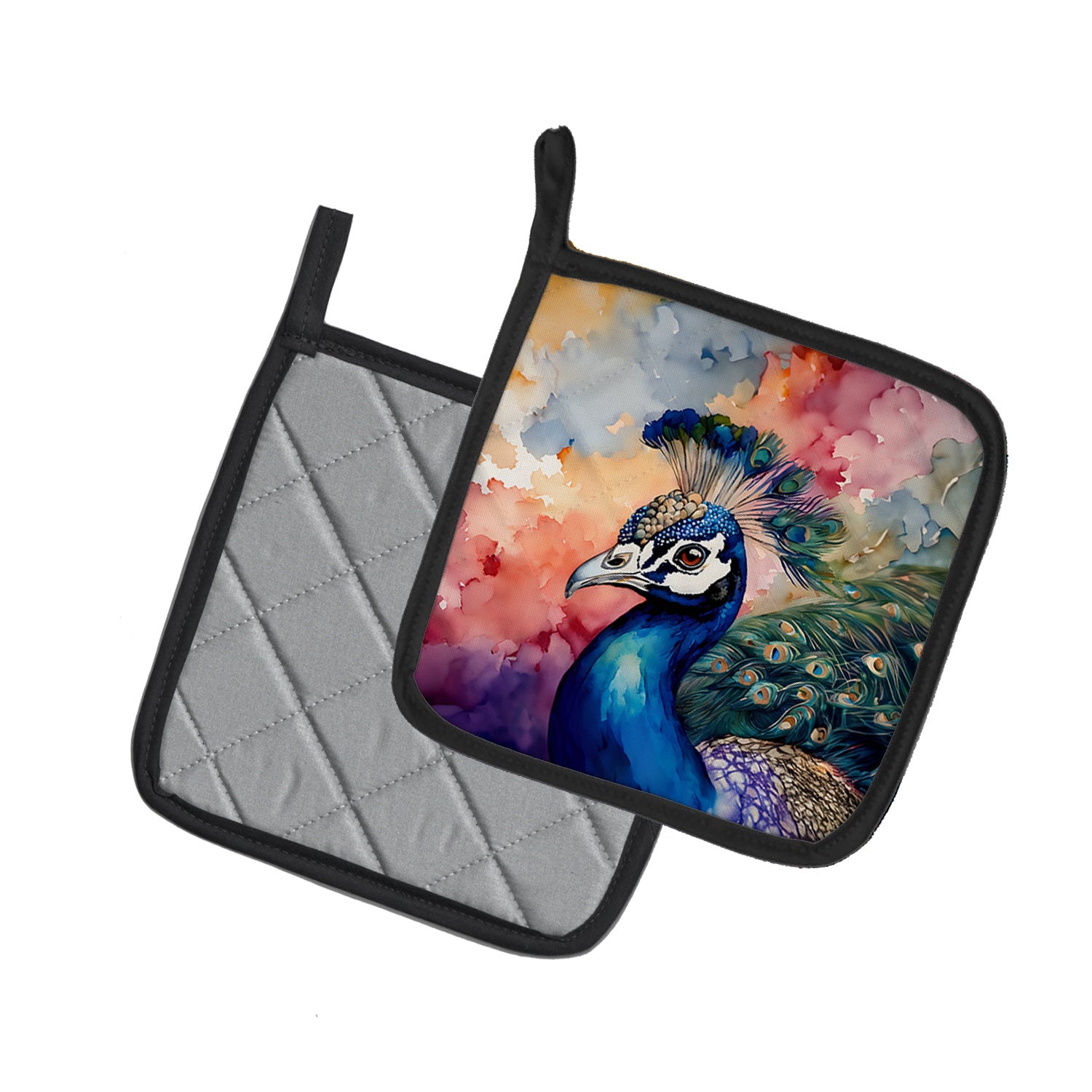 Buy this Peacock Pair of Pot Holders