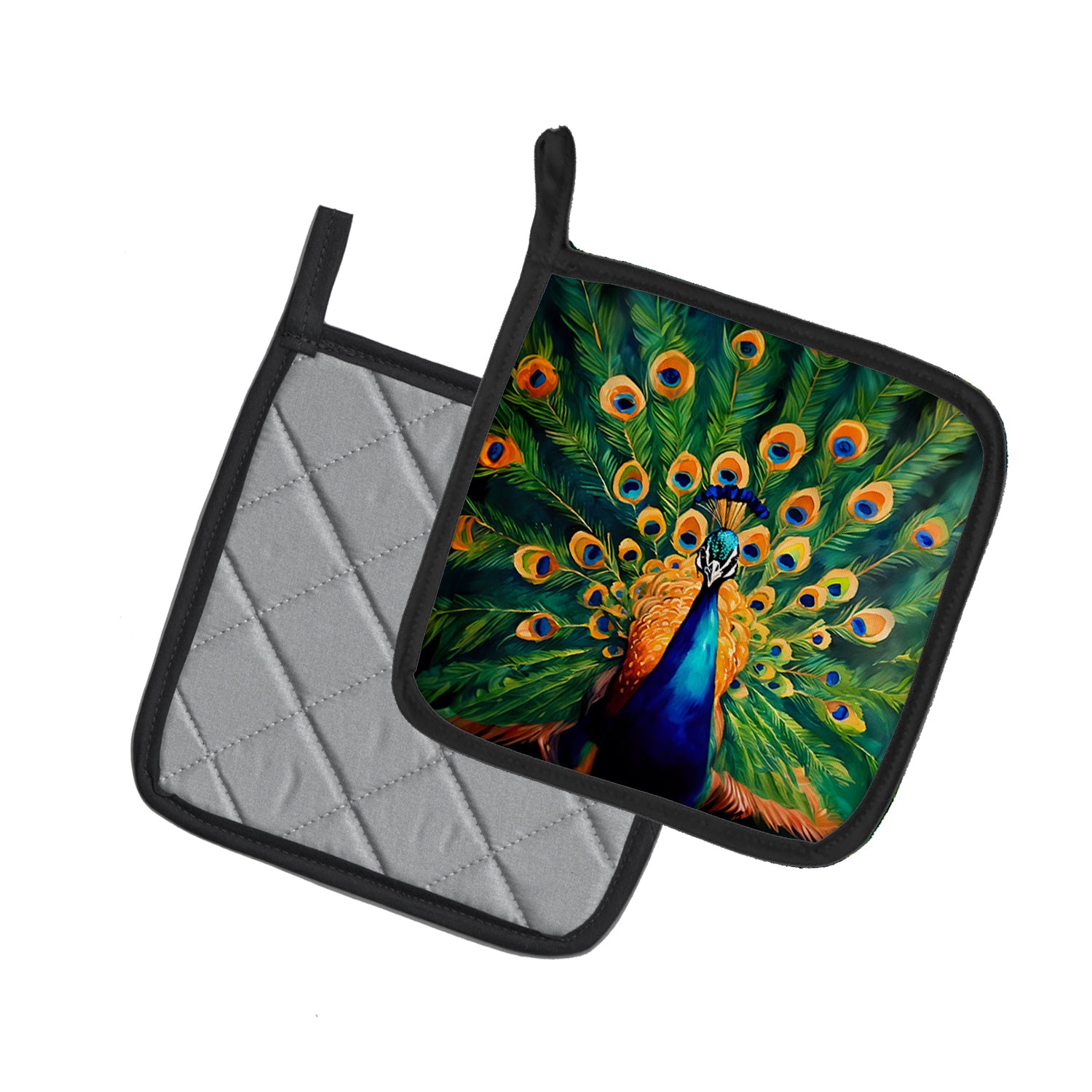 Buy this Peacock Pair of Pot Holders