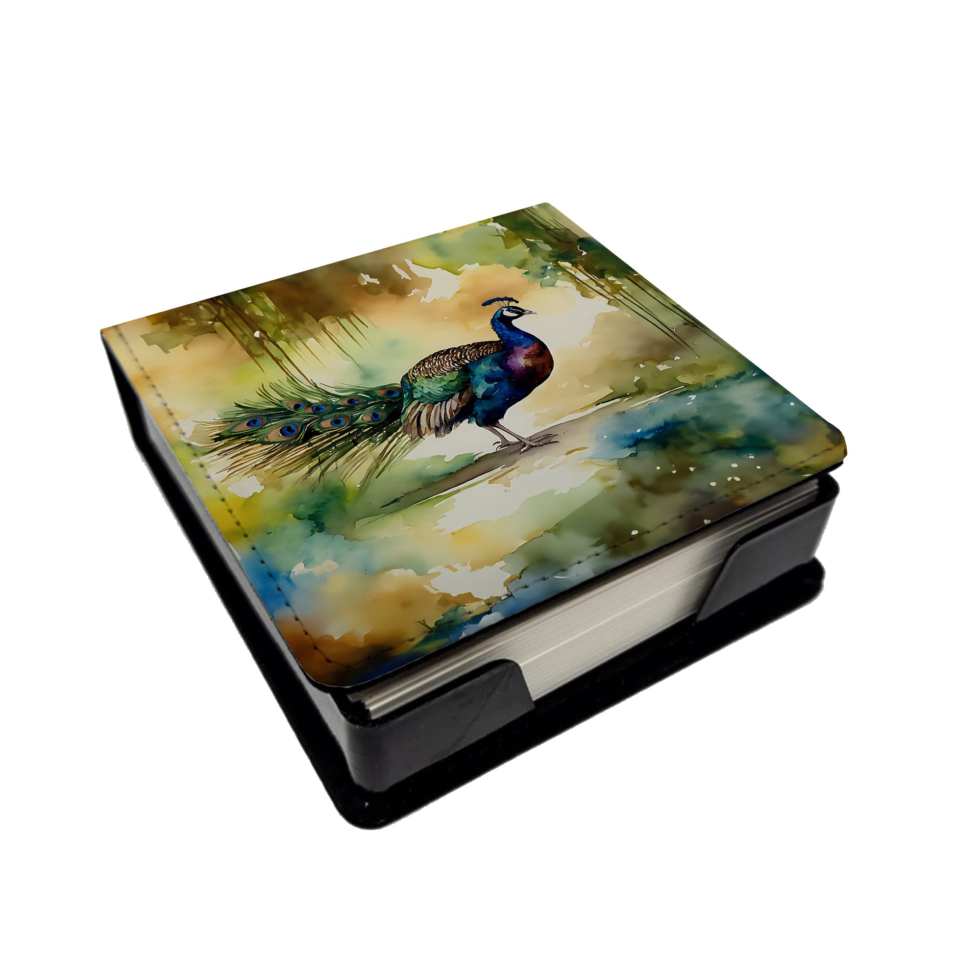 Buy this Peacock PU Leather Note Paper Holder