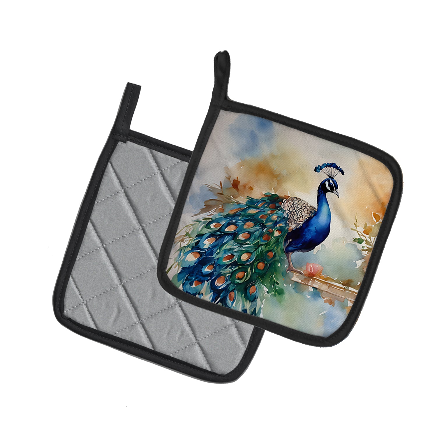 Buy this Peacock Pair of Pot Holders