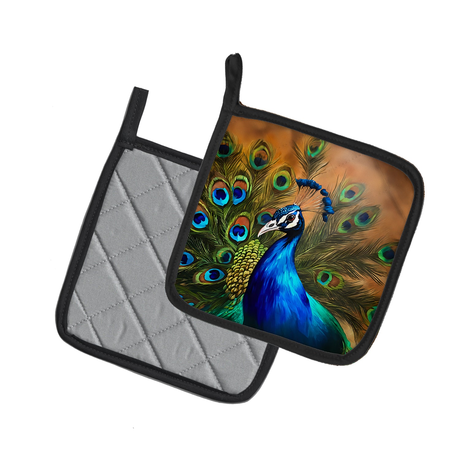 Peacock Pair of Pot Holders