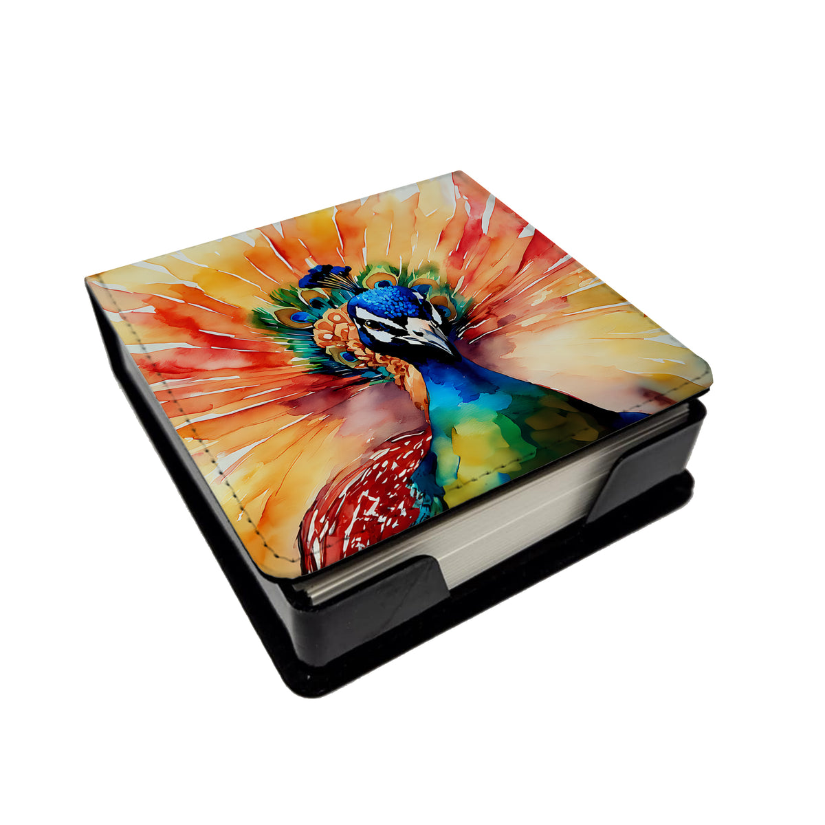 Buy this Peacock PU Leather Note Paper Holder