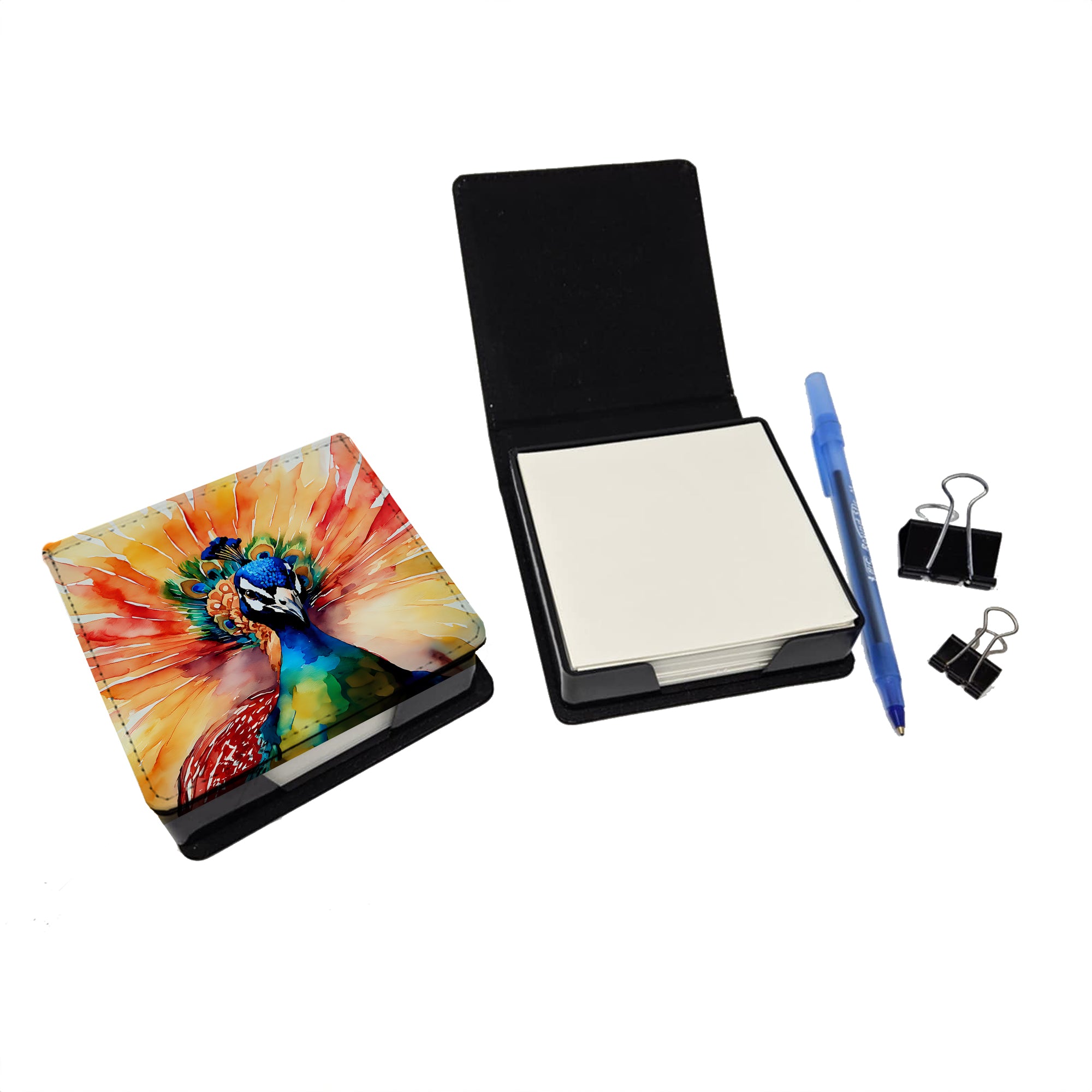 Buy this Peacock PU Leather Note Paper Holder