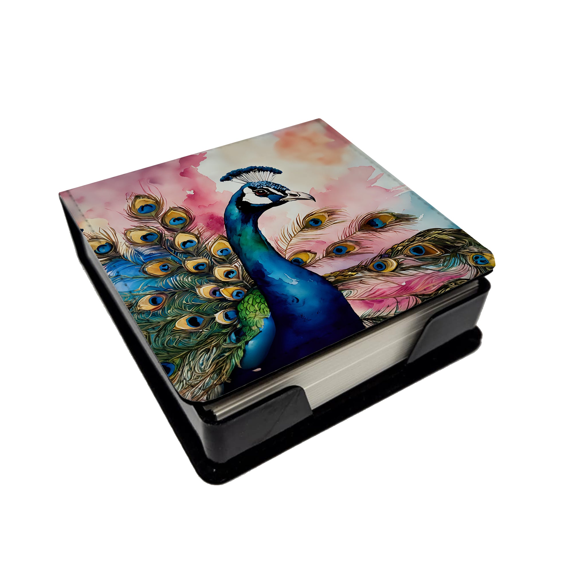 Buy this Peacock PU Leather Note Paper Holder