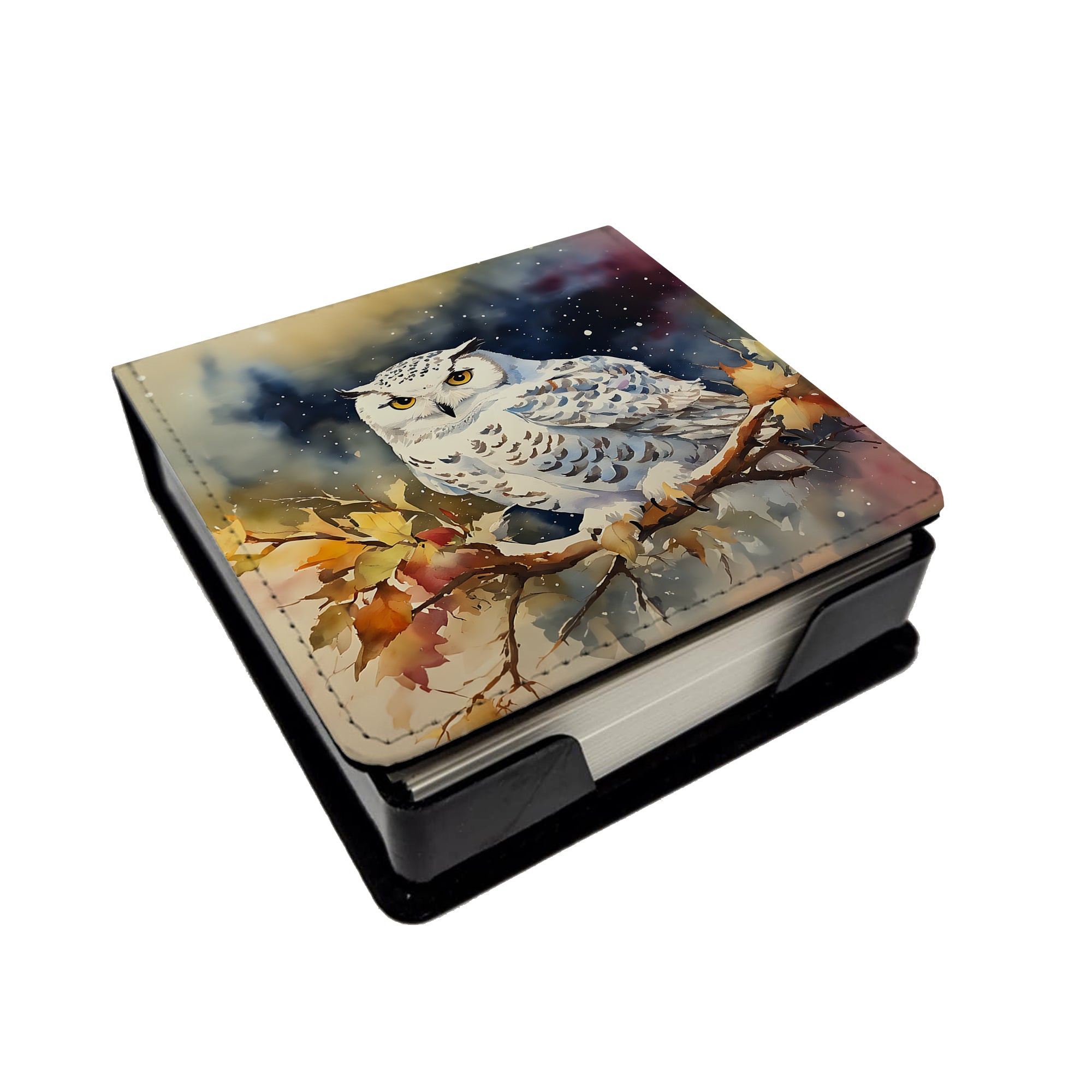 Buy this Snowy Owl PU Leather Note Paper Holder