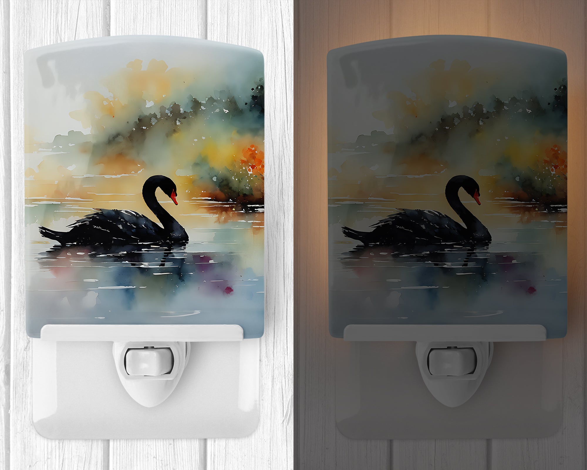 Buy this Black Swan Ceramic Night Light