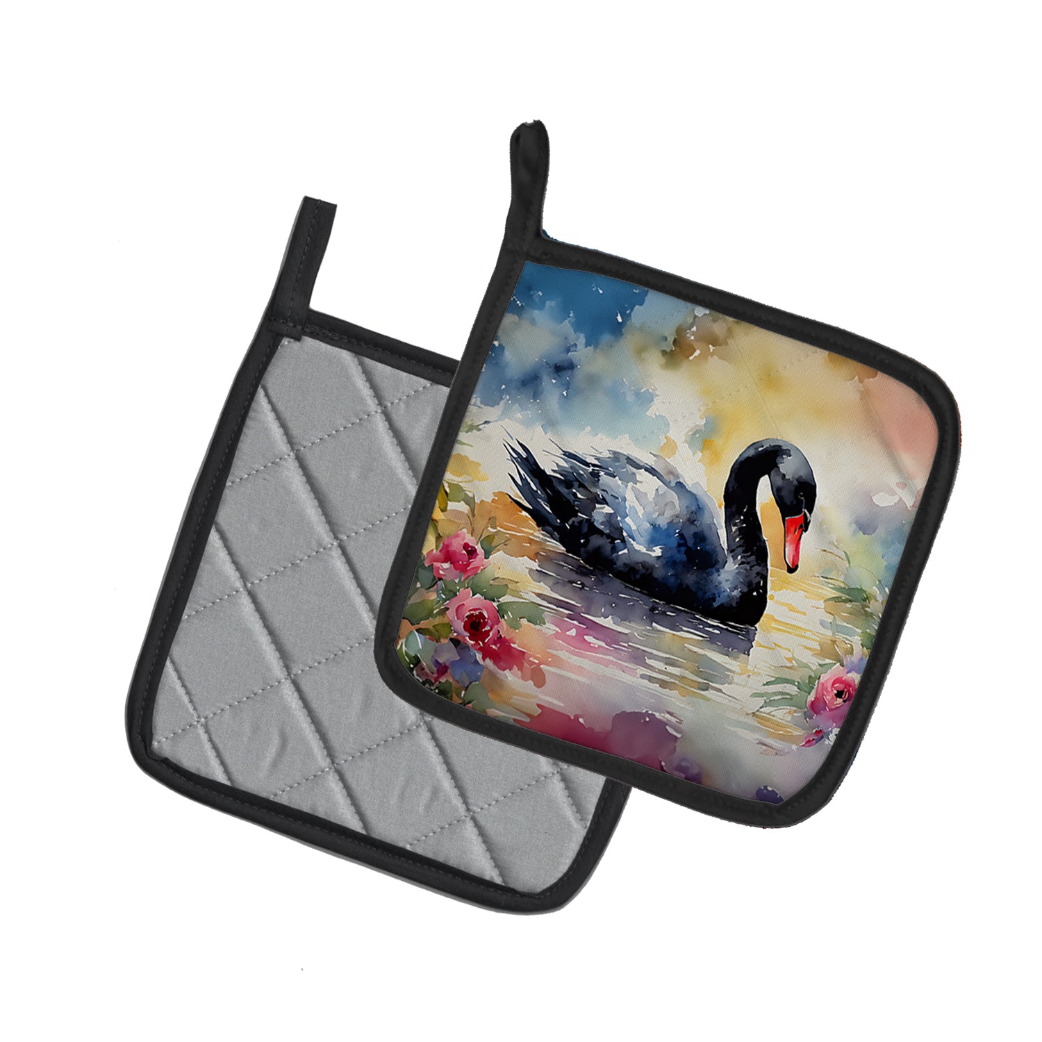 Buy this Black Swan Pair of Pot Holders