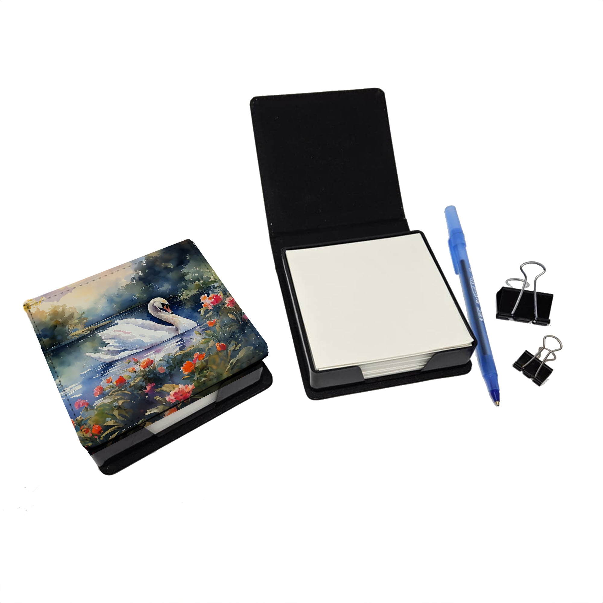 Buy this Swan PU Leather Note Paper Holder