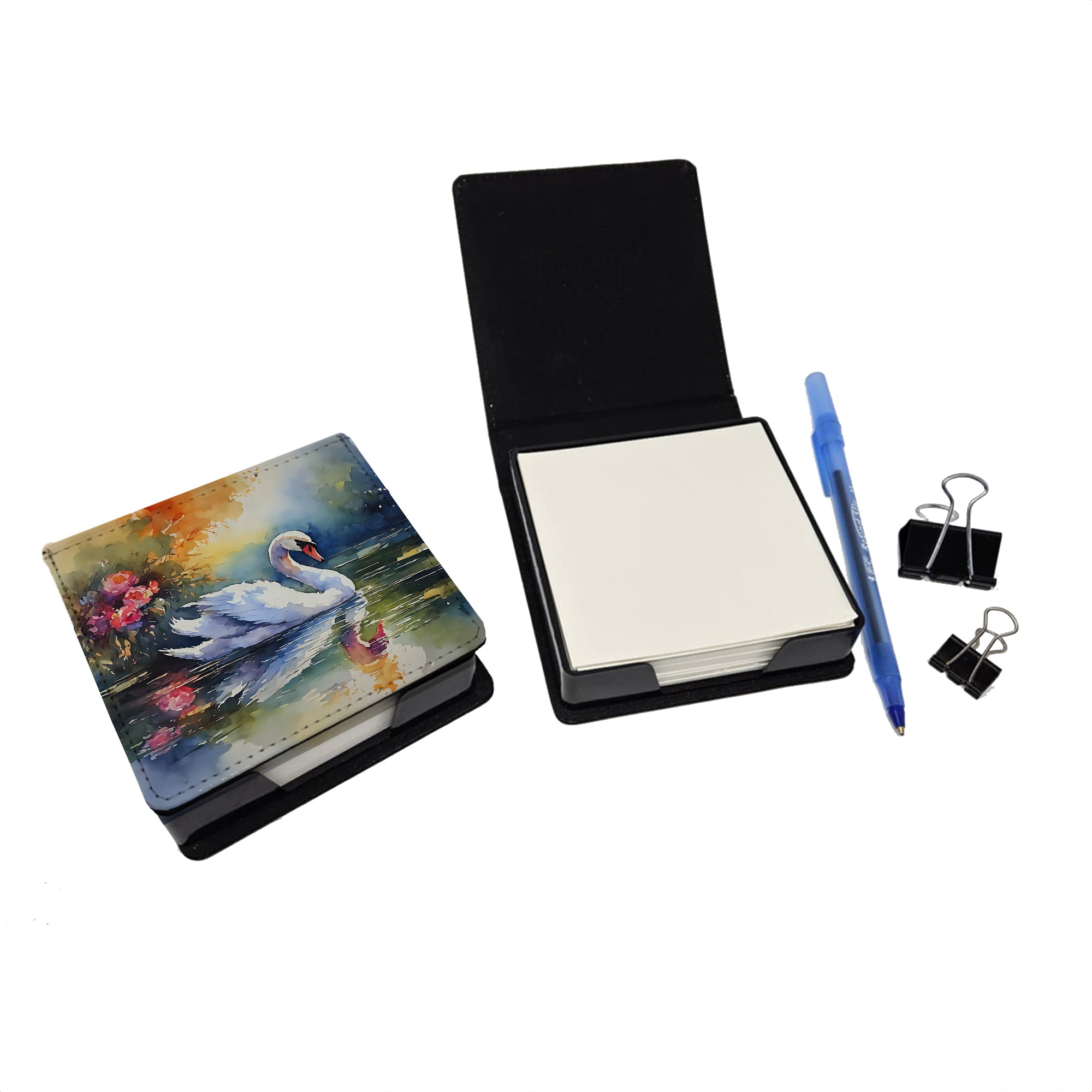 Buy this Swan PU Leather Note Paper Holder