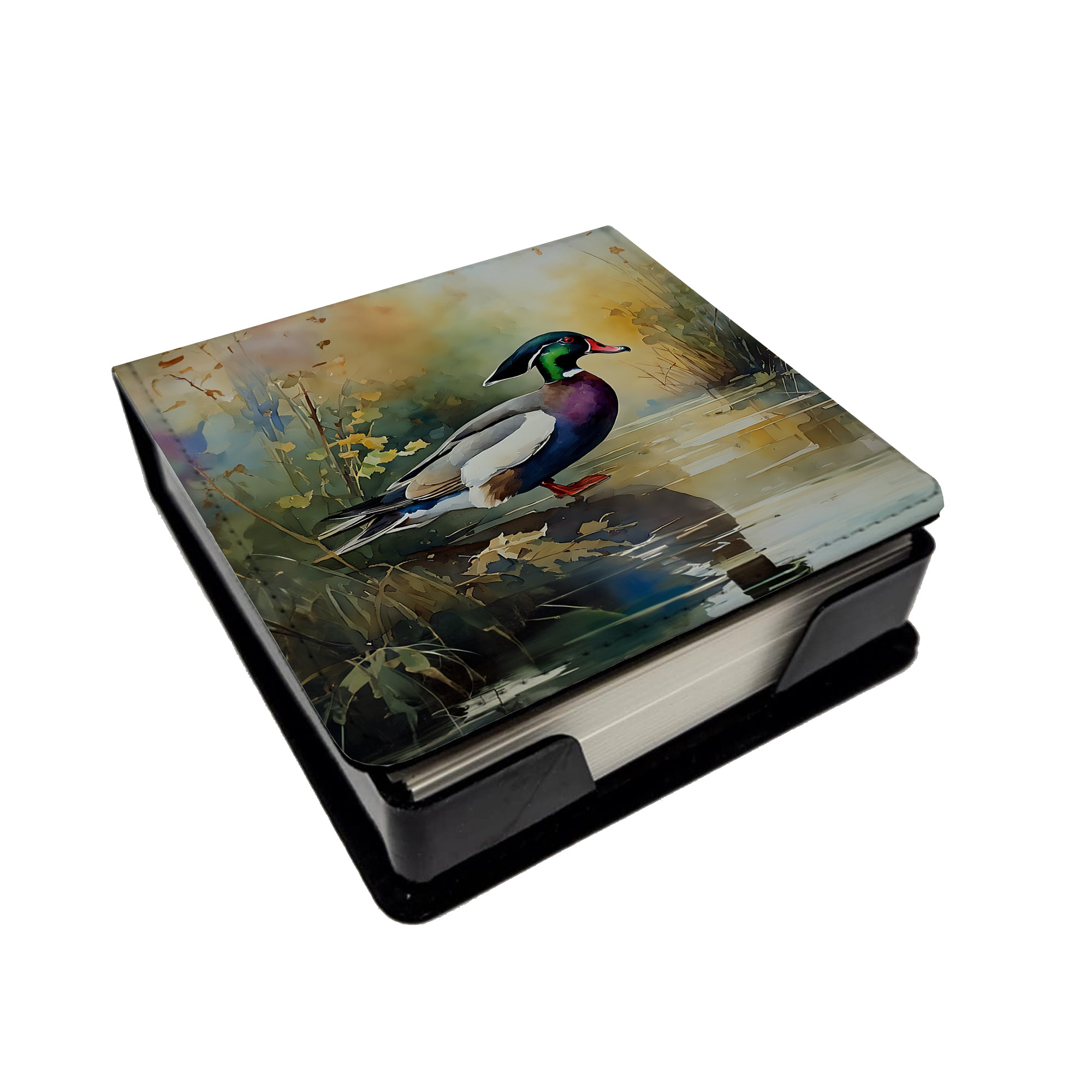 Buy this Wood Duck PU Leather Note Paper Holder