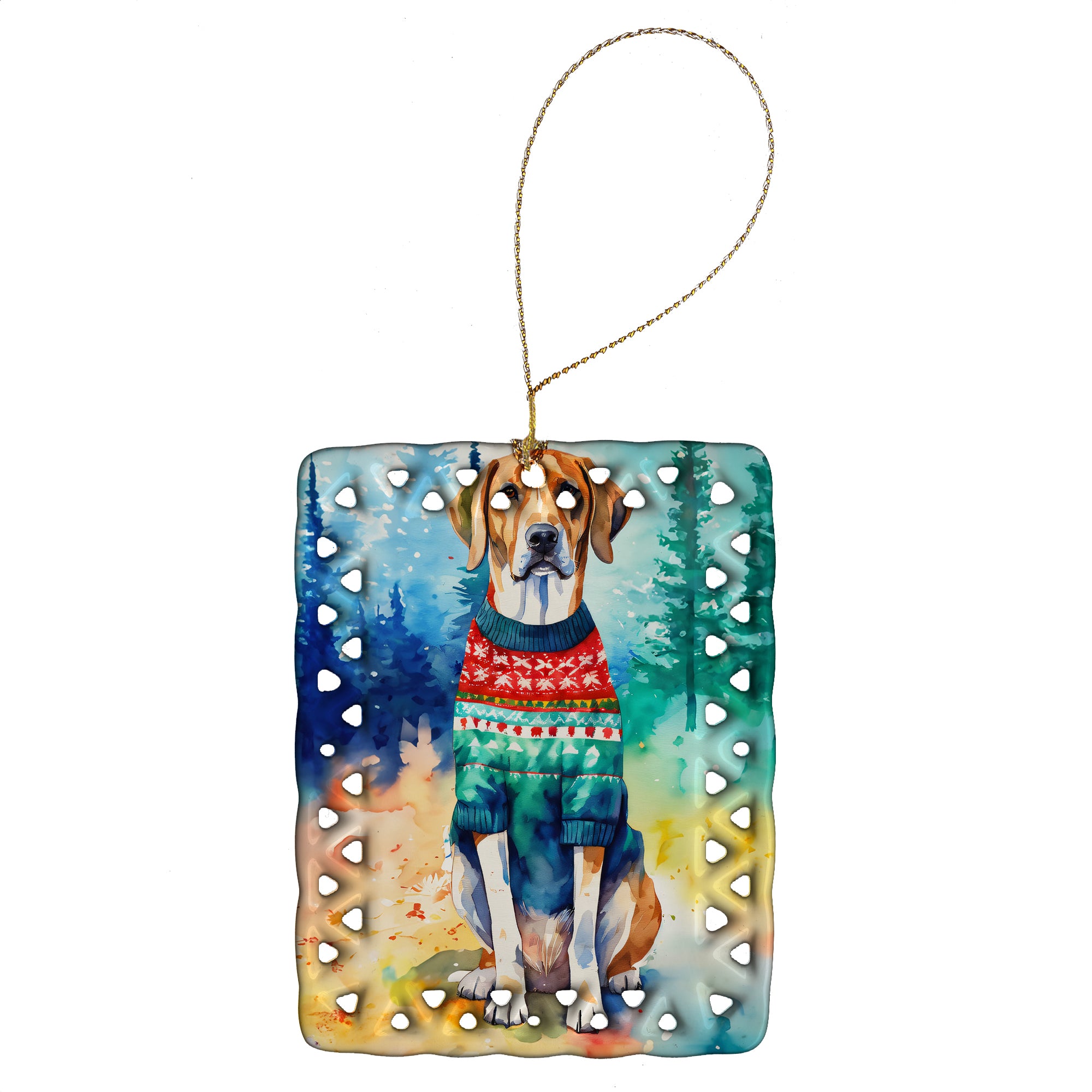 Buy this American English Coonhound Christmas Porcelain Ornament