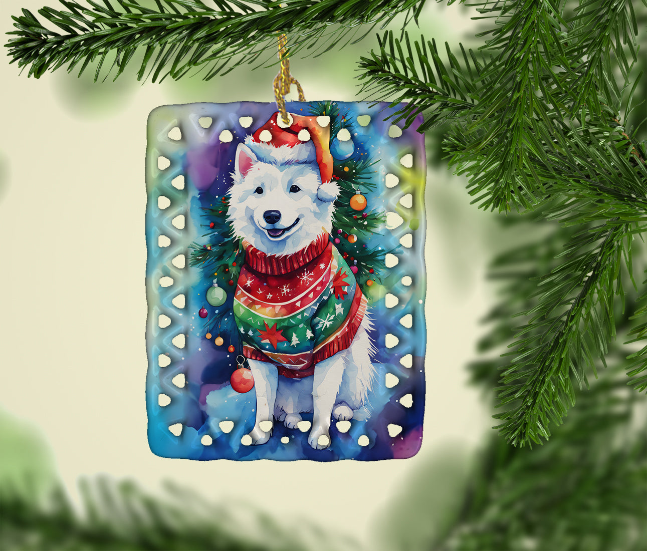 Buy this American Eskimo Christmas Porcelain Ornament