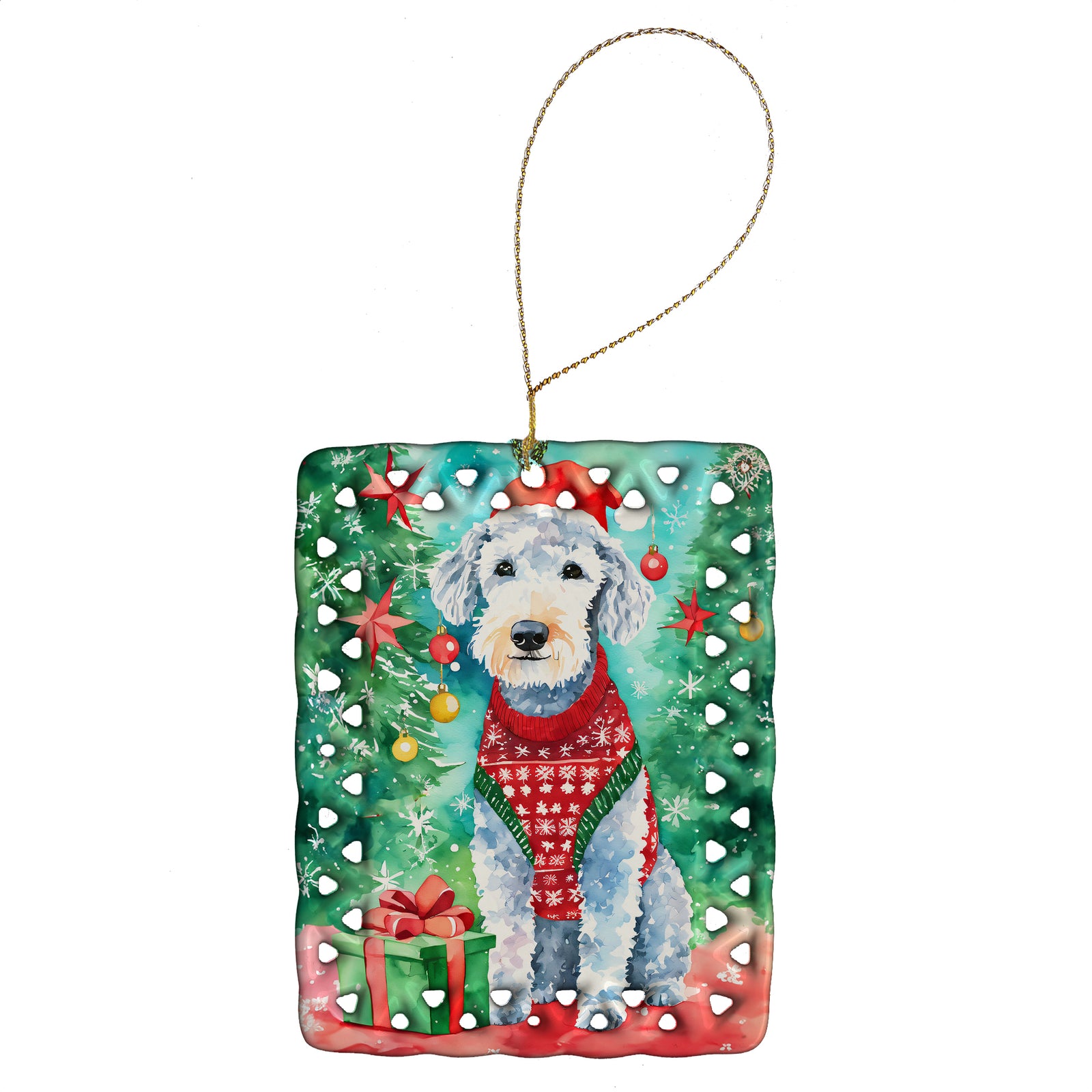 Buy this Bedlington Terrier Christmas Porcelain Ornament