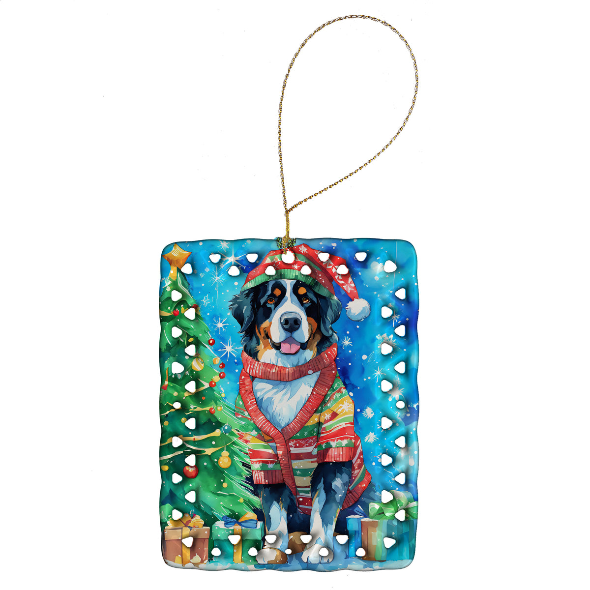 Buy this Bernese Mountain Dog Christmas Porcelain Ornament