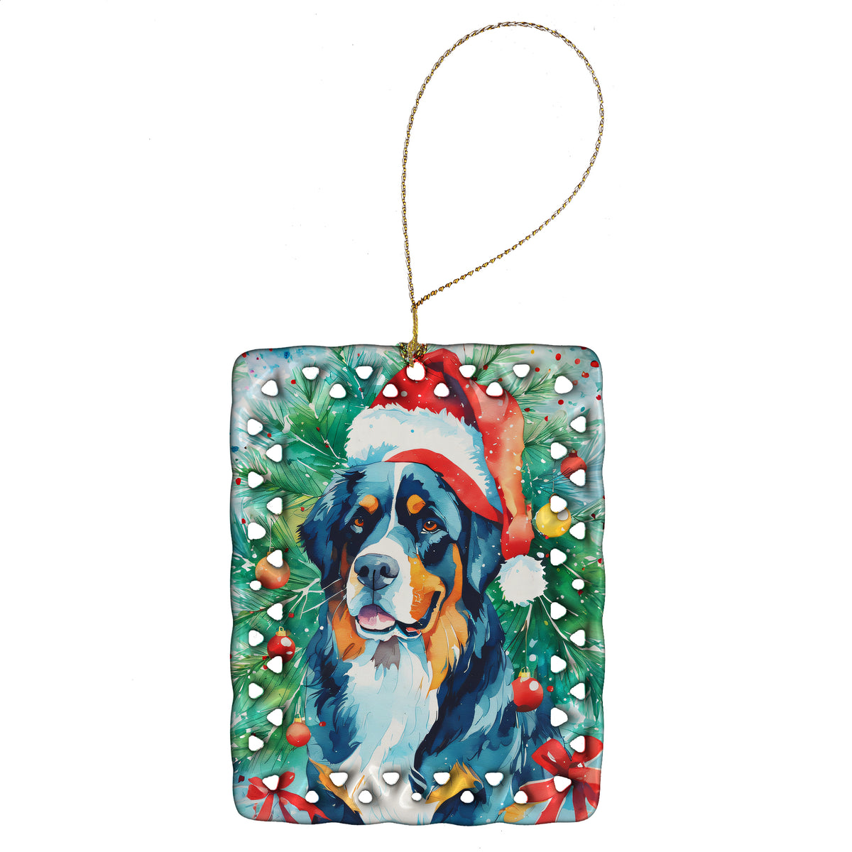 Buy this Bernese Mountain Dog Christmas Porcelain Ornament