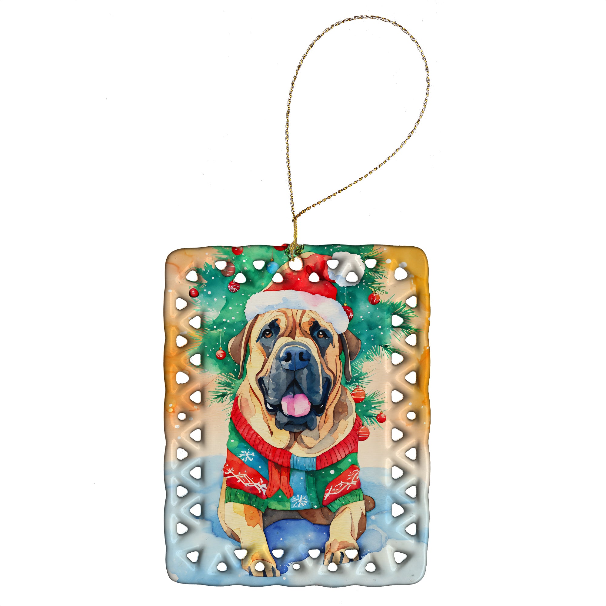 Buy this Bullmastiff Christmas Porcelain Ornament