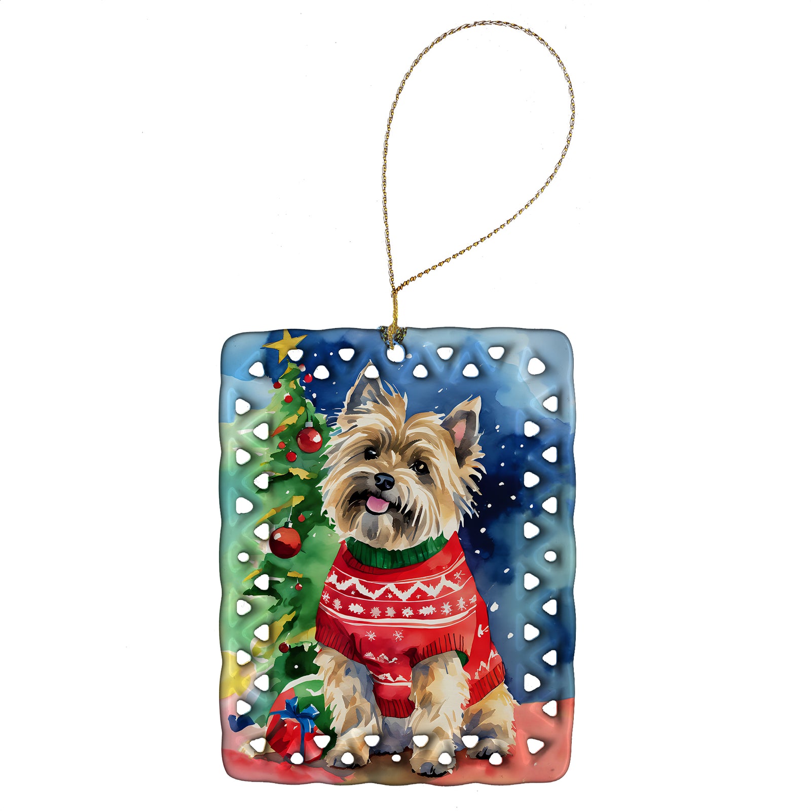 Buy this Cairn Terrier Christmas Porcelain Ornament