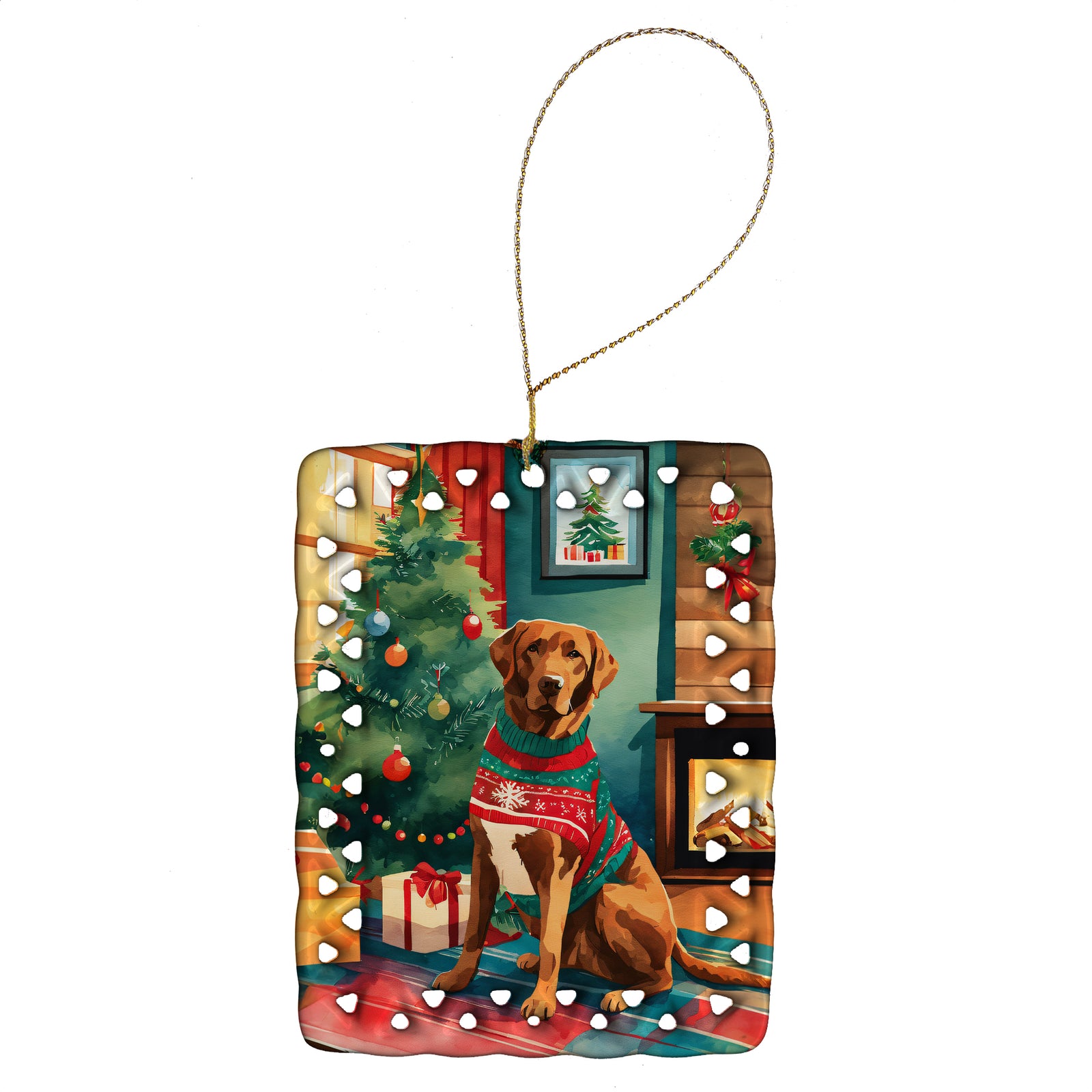 Buy this Chesapeake Bay Retriever Christmas Porcelain Ornament