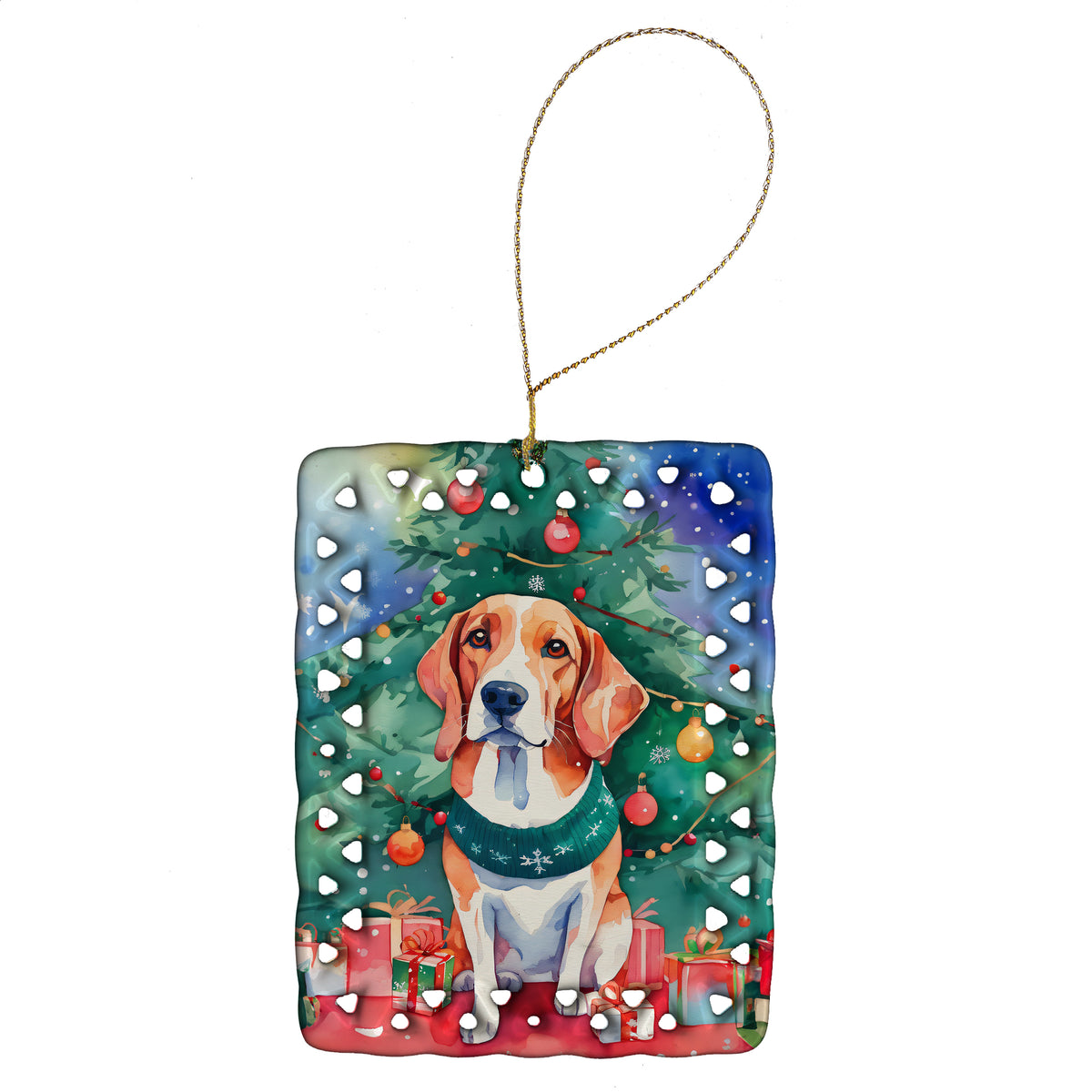 Buy this English Foxhound Christmas Porcelain Ornament