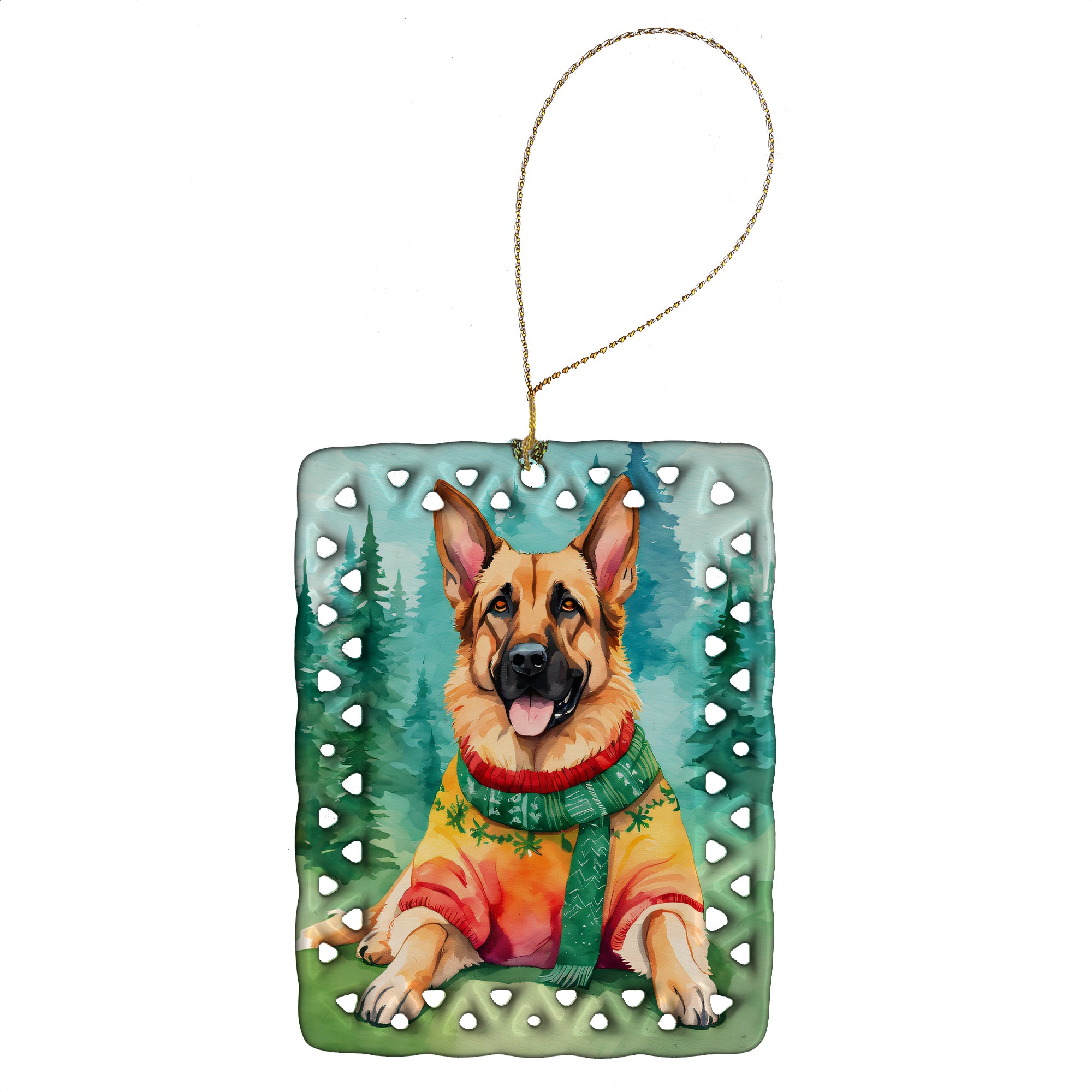 Buy this German Shepherd Christmas Porcelain Ornament