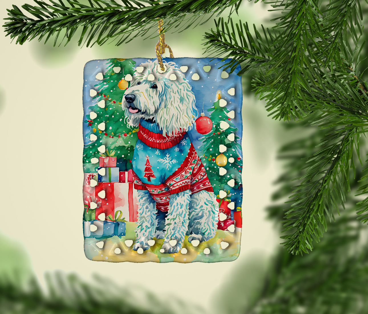 Buy this Komondor Christmas Porcelain Ornament