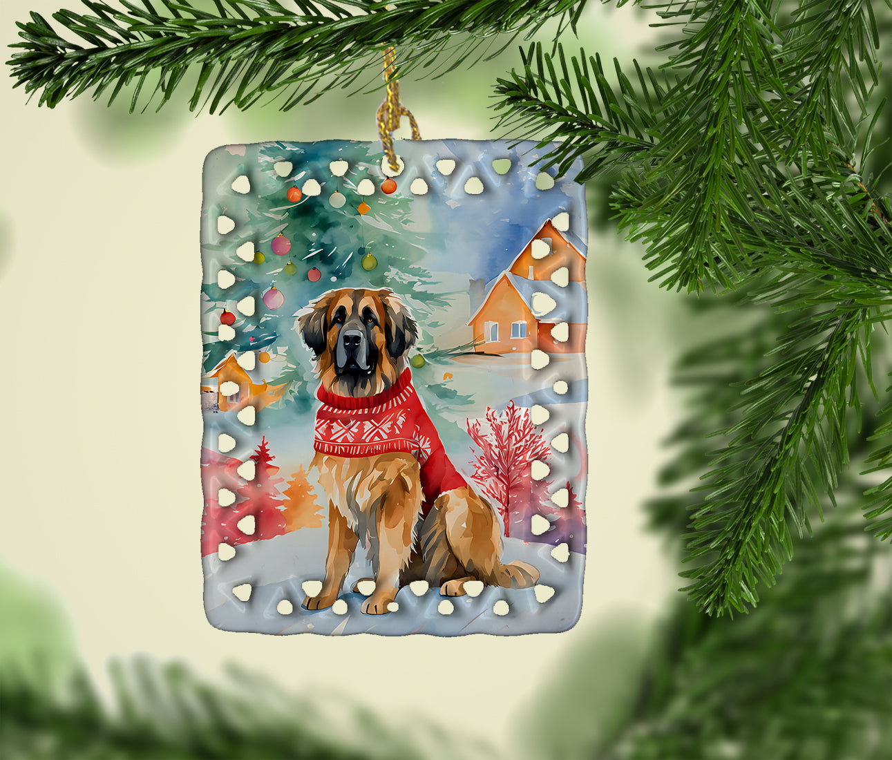 Buy this Leonberger Christmas Porcelain Ornament