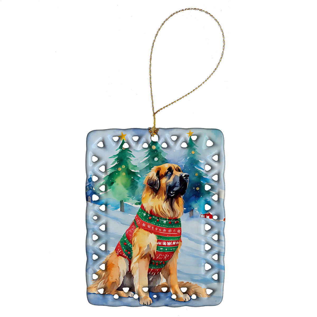 Buy this Leonberger Christmas Porcelain Ornament