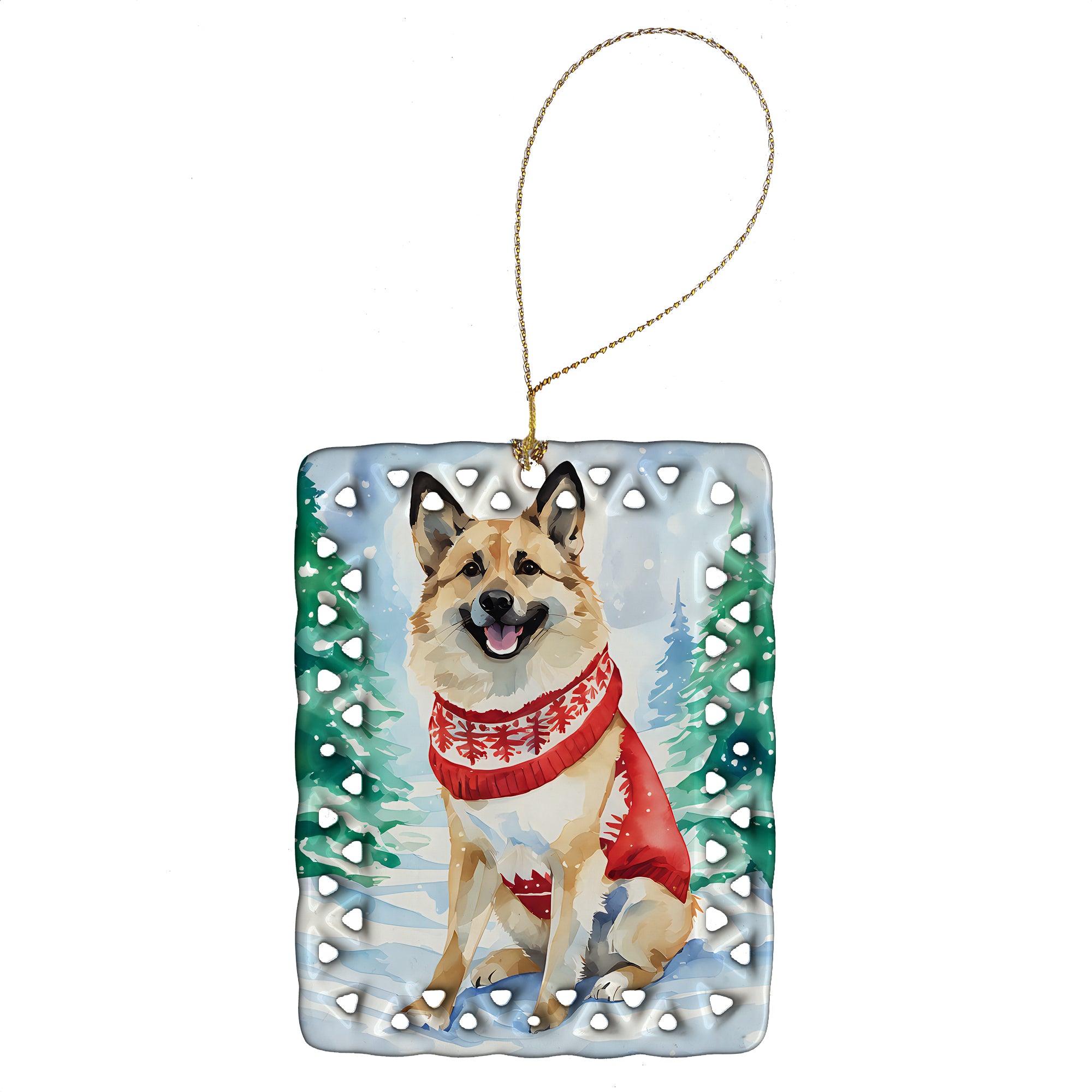 Buy this Norwegian Buhund Christmas Porcelain Ornament