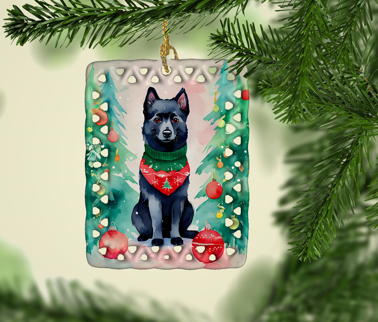 Buy this Schipperke Christmas Porcelain Ornament