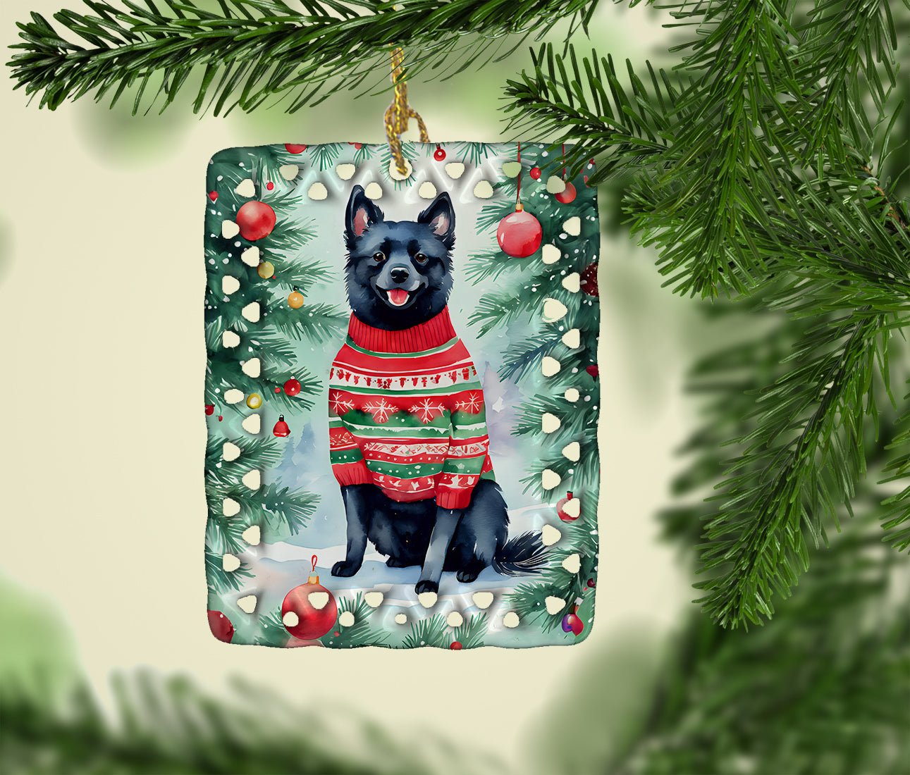 Buy this Schipperke Christmas Porcelain Ornament