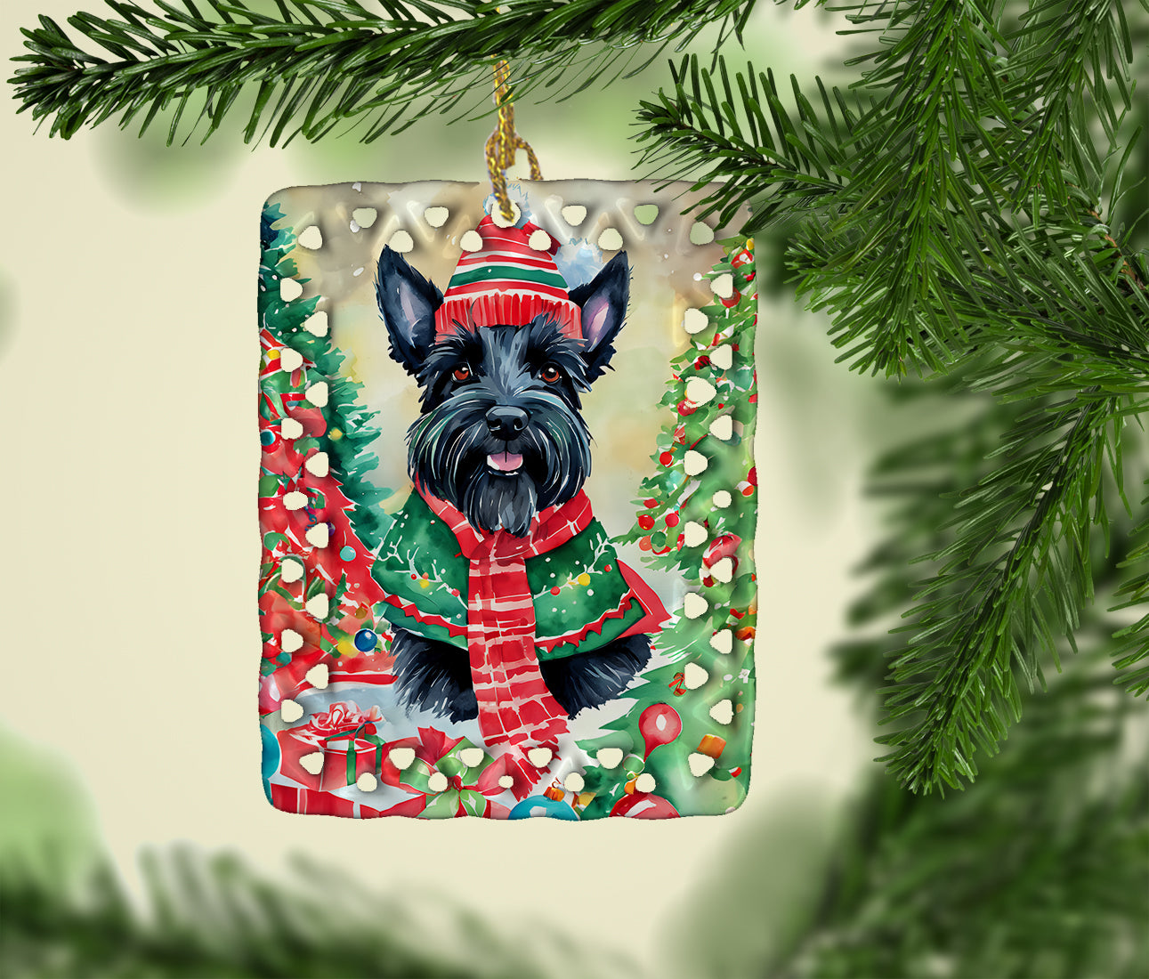 Buy this Scottish Terrier Christmas Porcelain Ornament