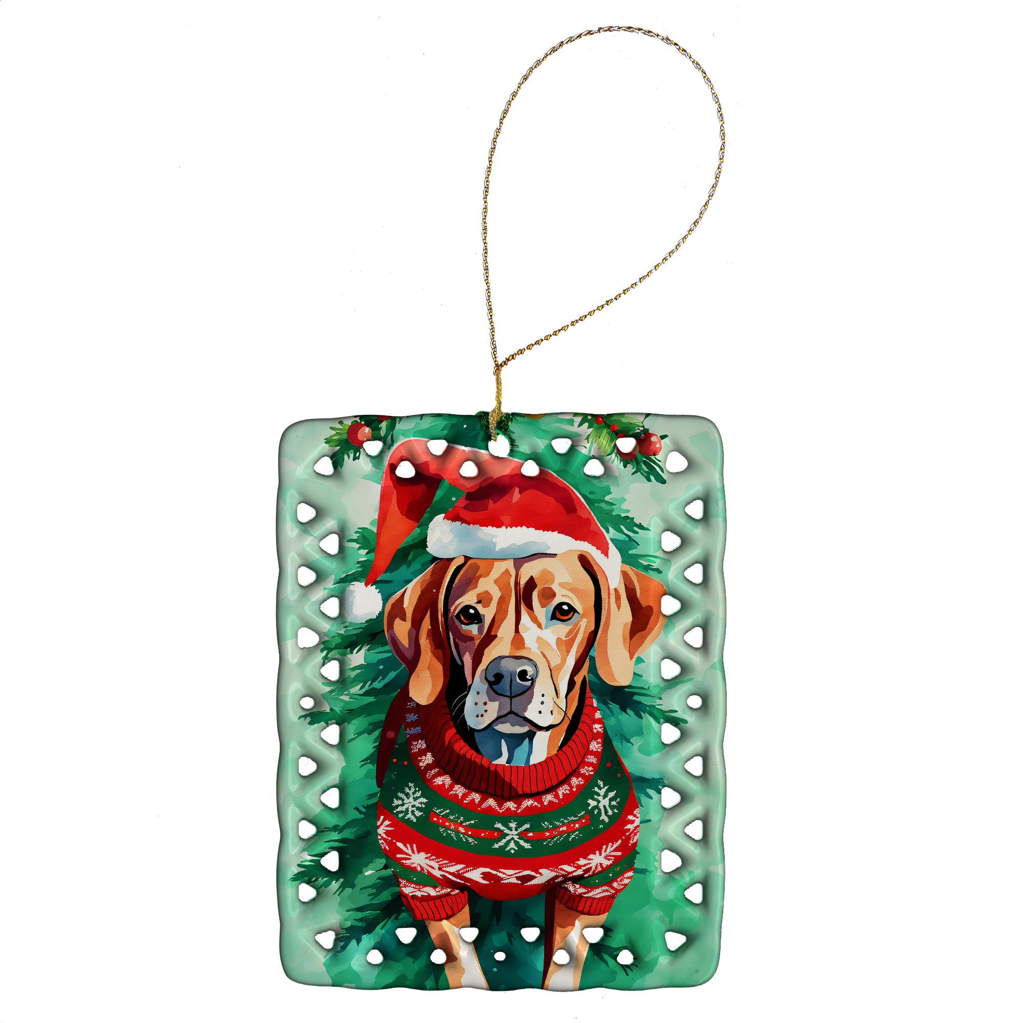 Buy this Vizsla Christmas Porcelain Ornament