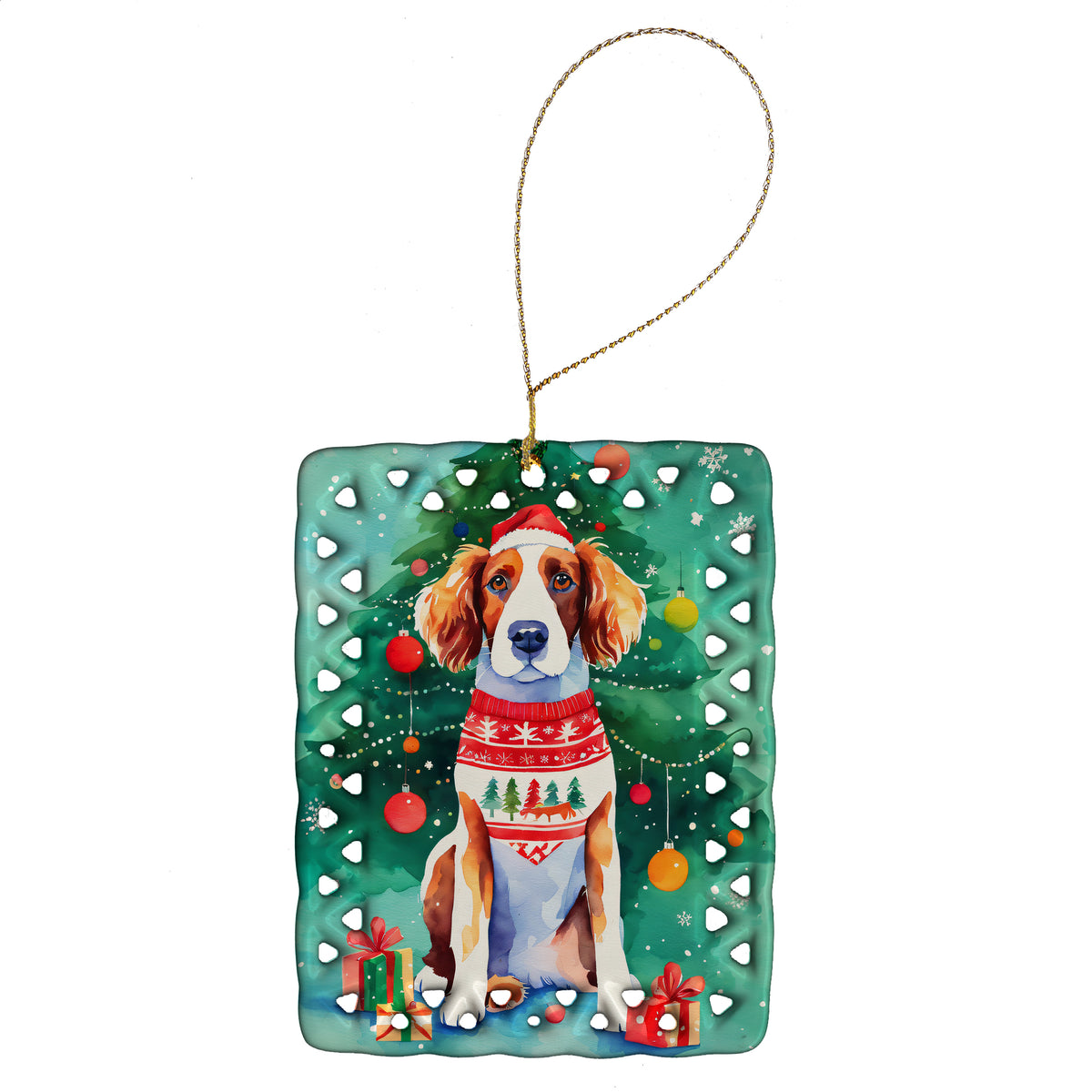 Buy this Welsh Springer Spaniel Christmas Porcelain Ornament