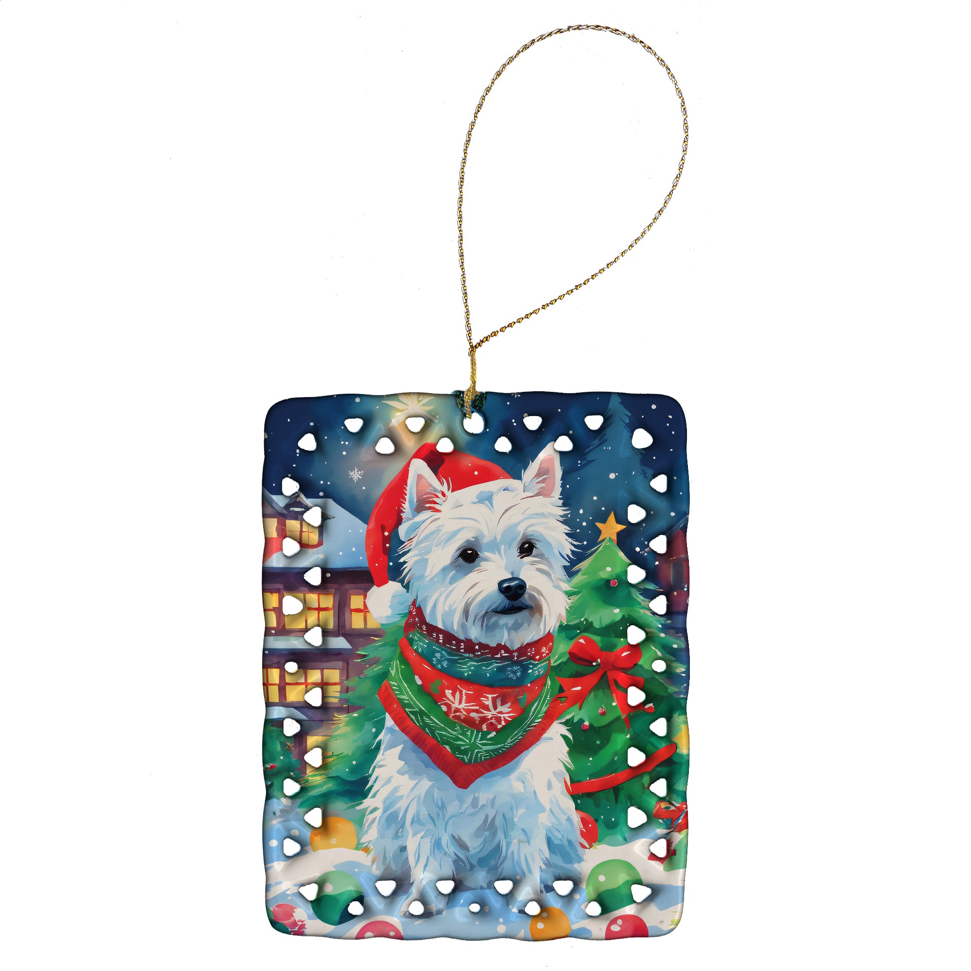 Buy this Westie Christmas Porcelain Ornament