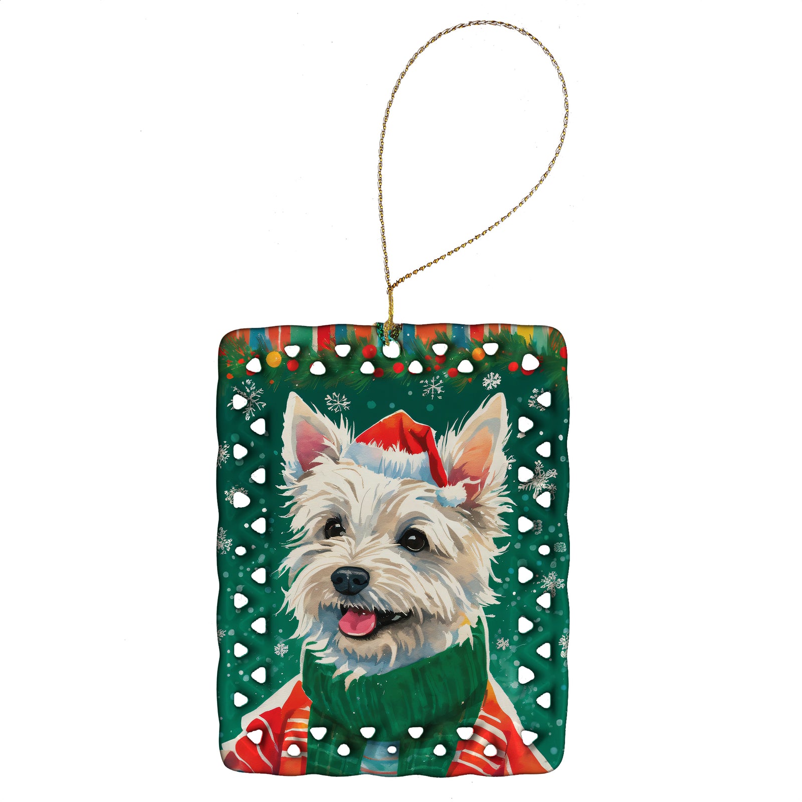 Buy this Westie Christmas Porcelain Ornament