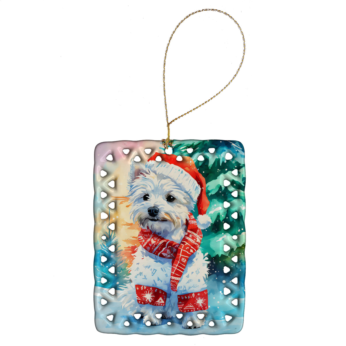 Buy this Westie Christmas Porcelain Ornament