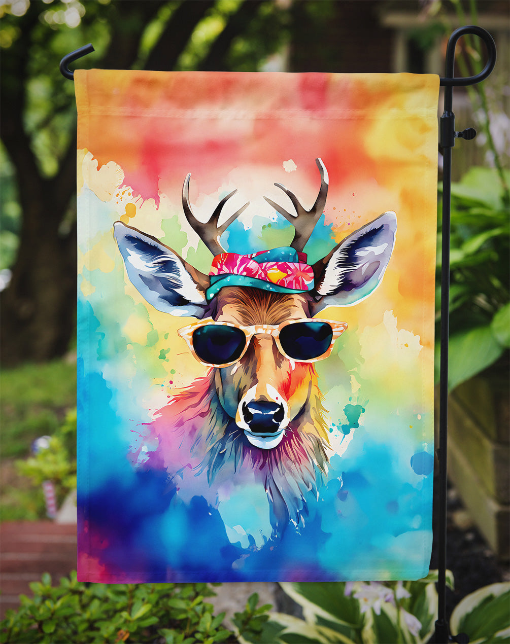 Hippie Animal Deer Garden Flag