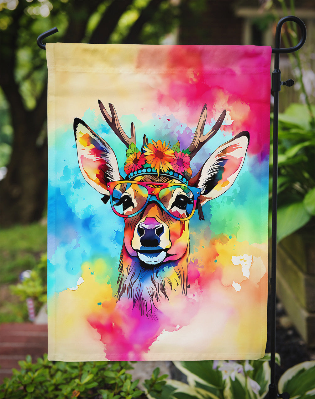 Hippie Animal Deer Garden Flag