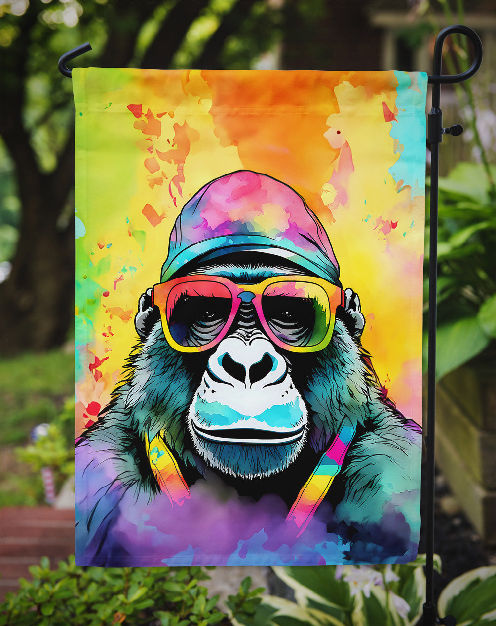 Hippie Animal Gorilla Garden Flag