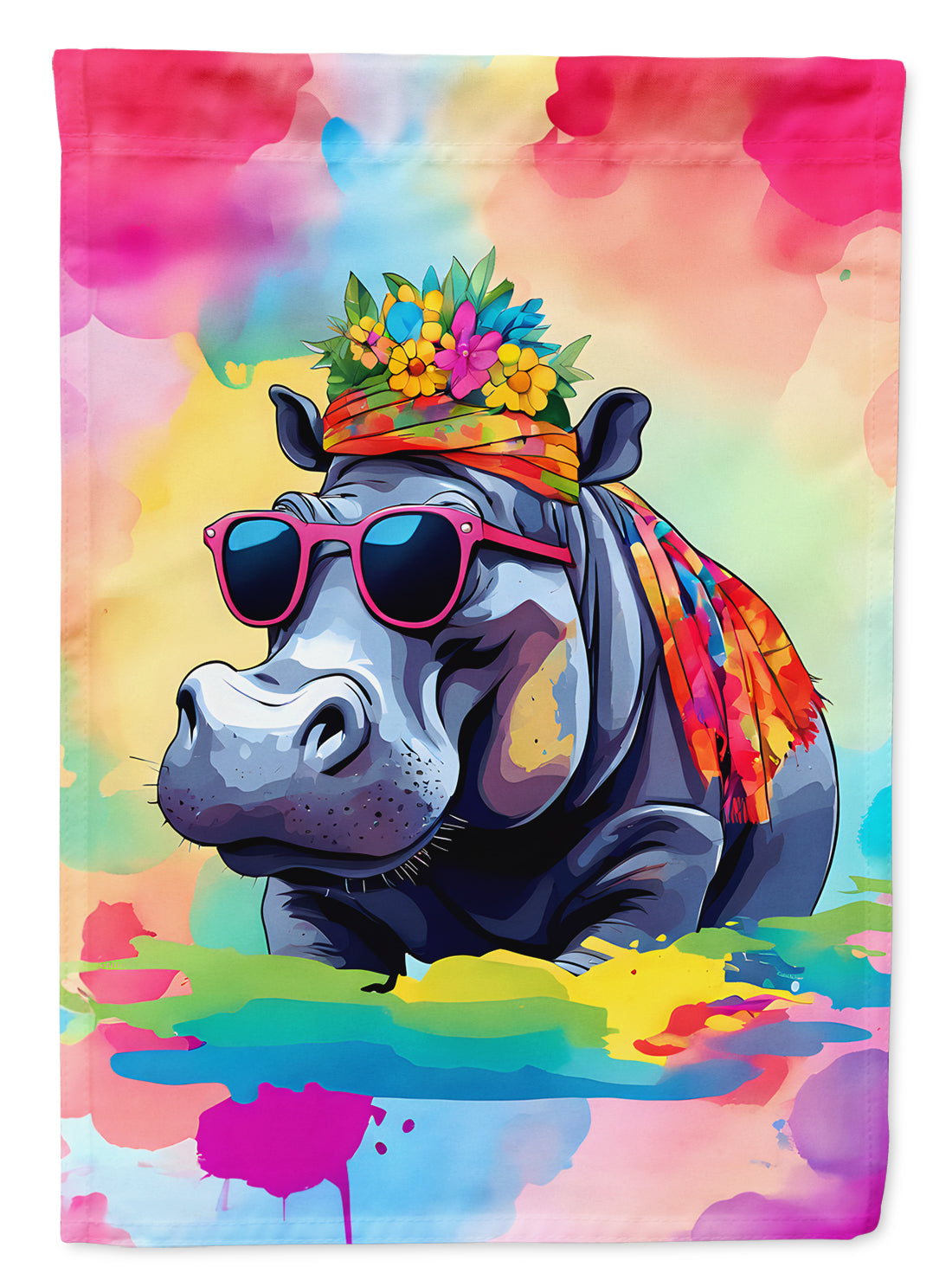 Buy this Hippie Animal Hippopotamus Garden Flag