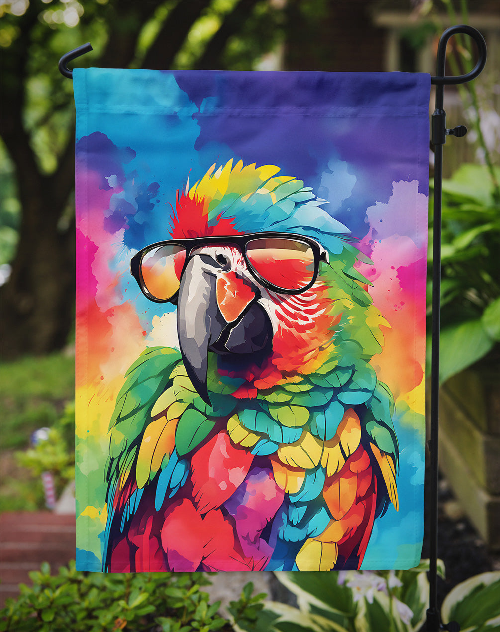 Hippie Animal Parrot Garden Flag