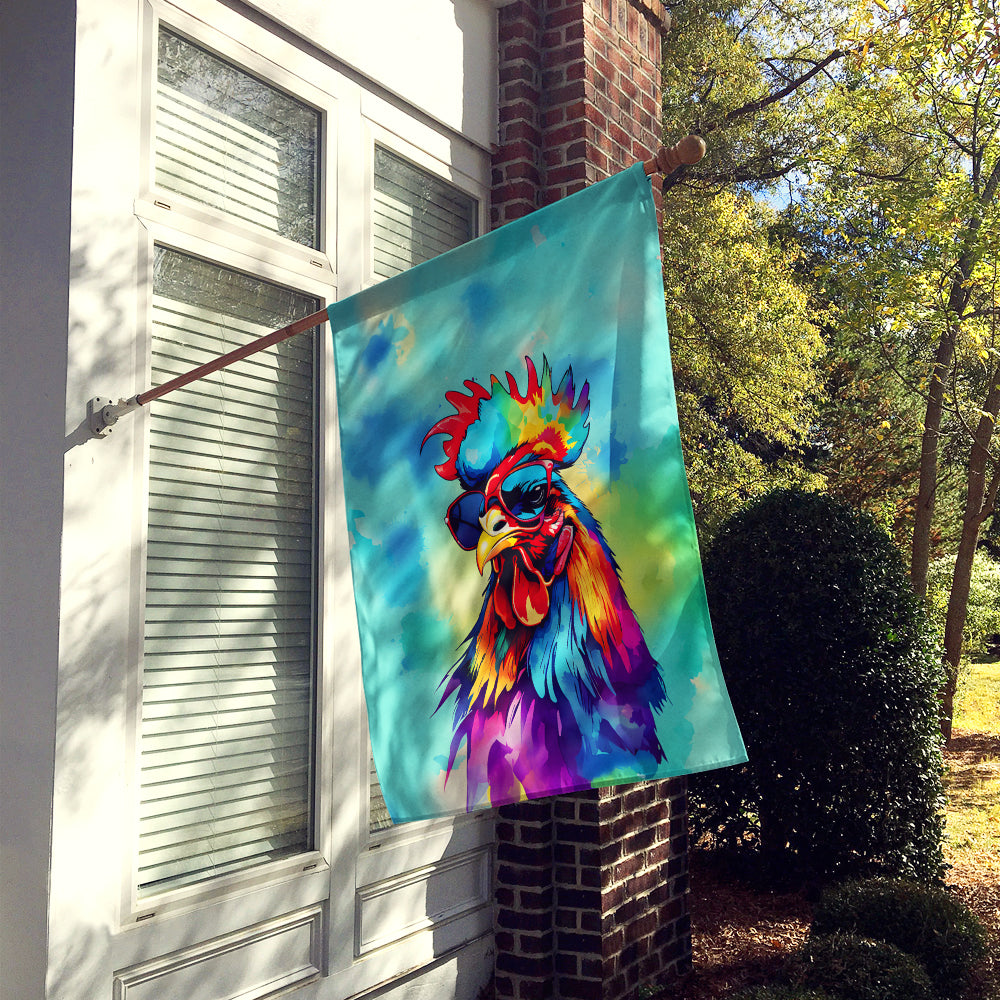 Hippie Animal Rooster House Flag