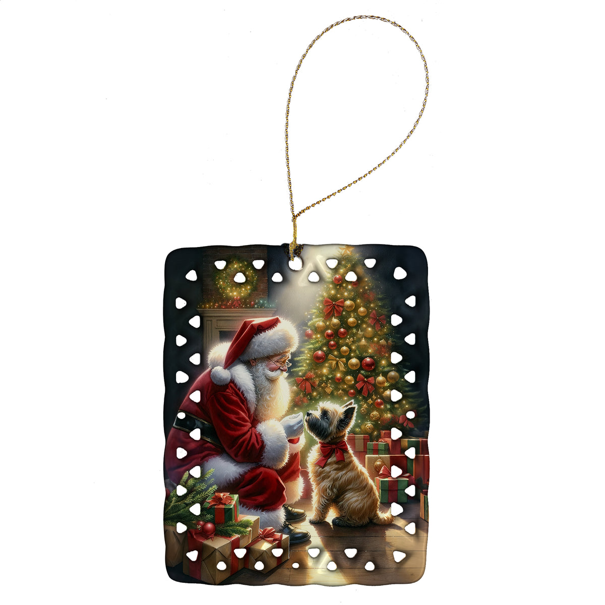 Buy this Cairn Terrier and Santa Claus Porcelain Ornament