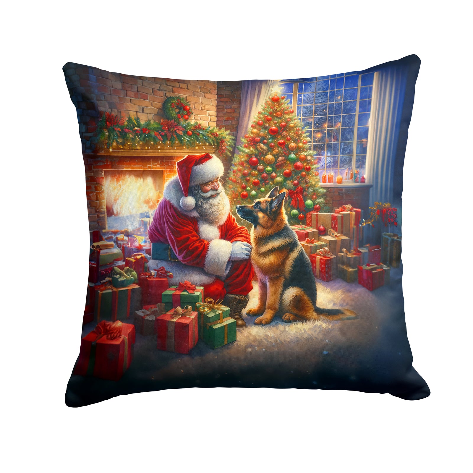 Buy this German Shepherd and Santa Claus Throw Pillow