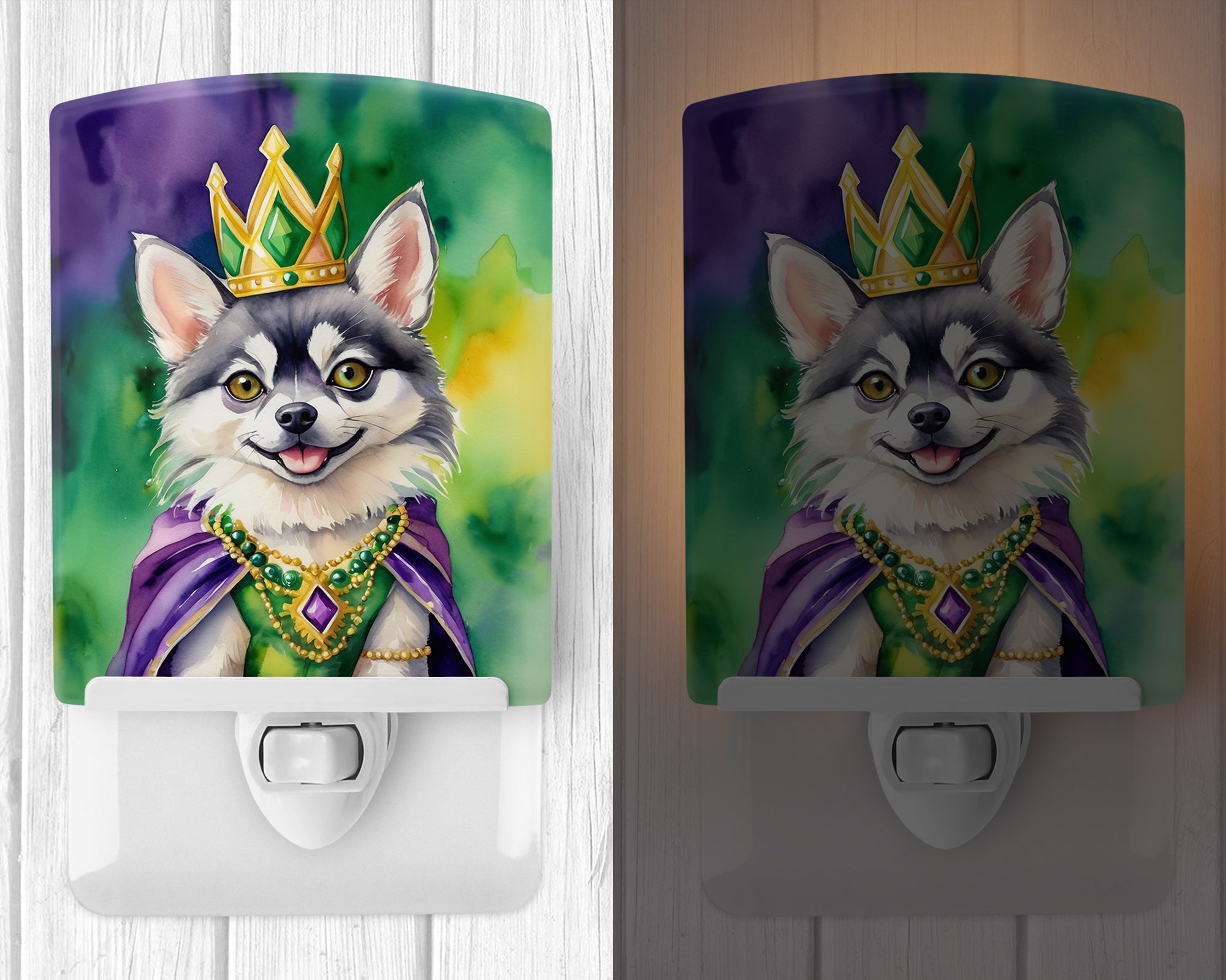 Buy this Alaskan Klee Kai King of Mardi Gras Ceramic Night Light