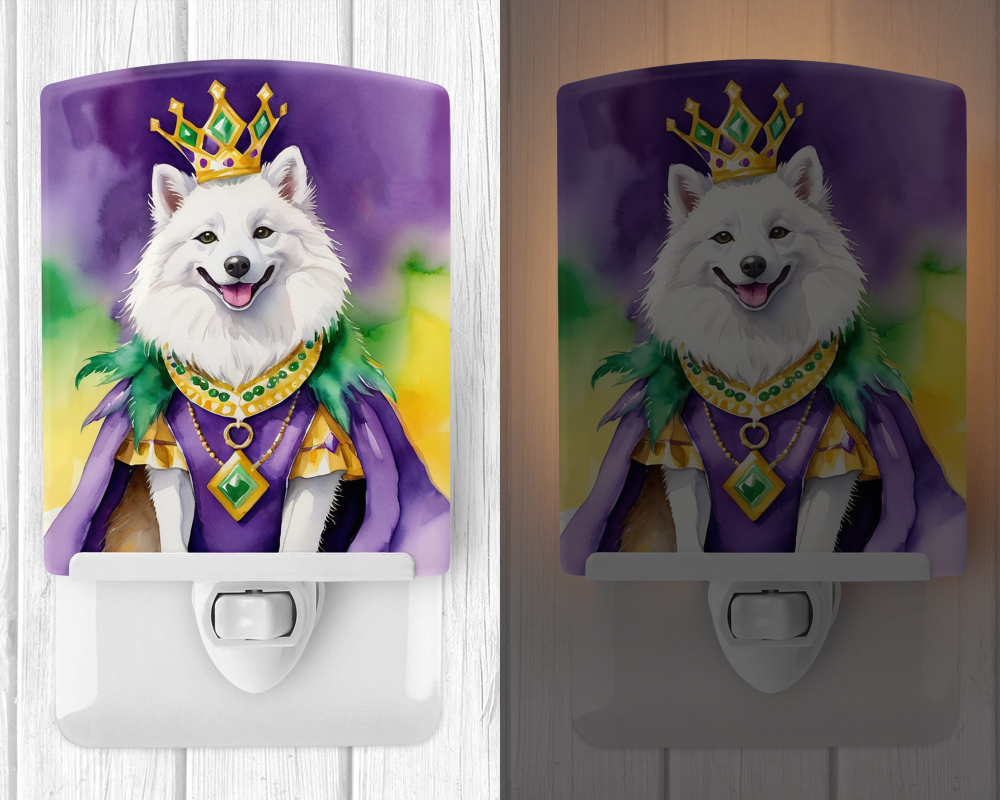 Buy this American Eskimo King of Mardi Gras Ceramic Night Light