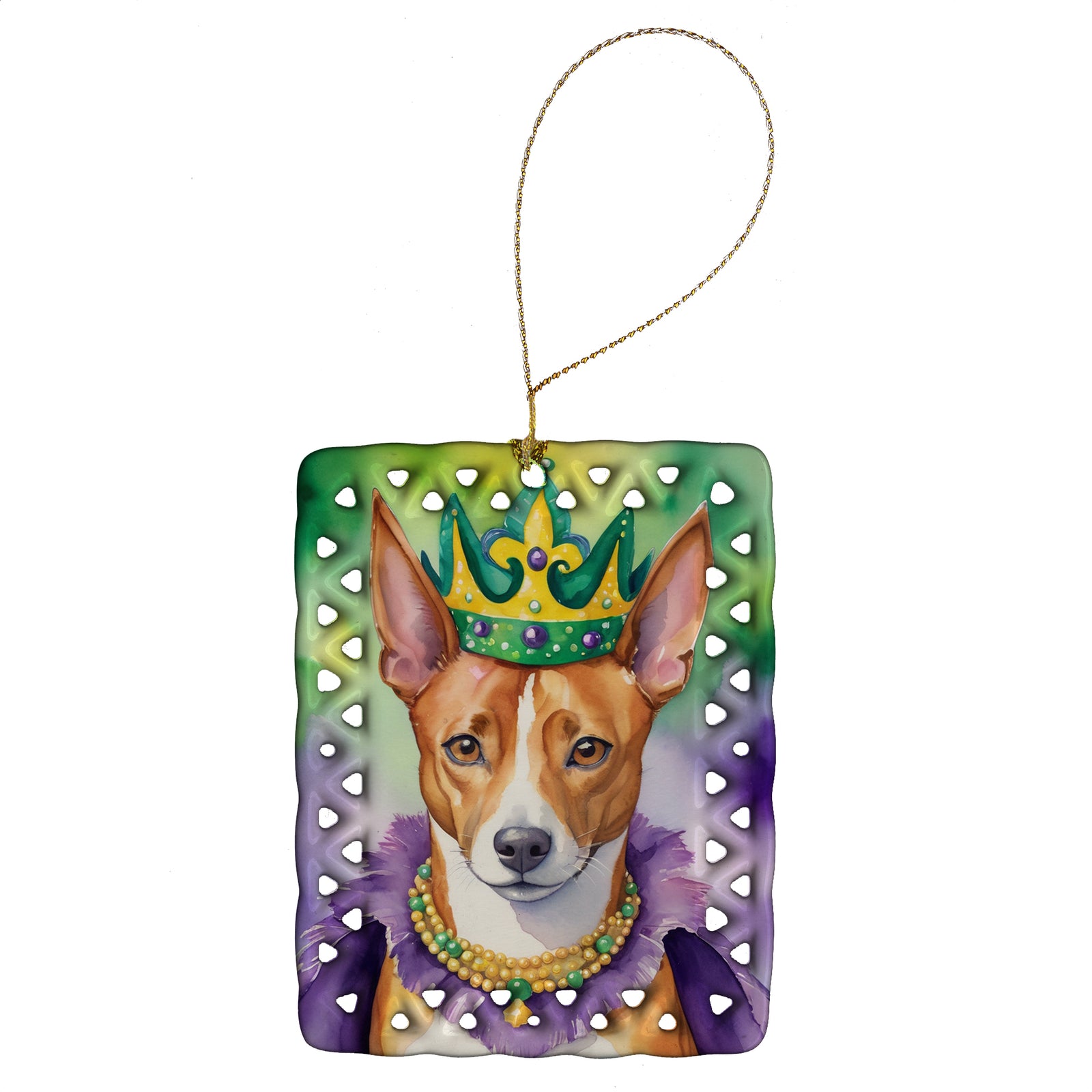 Buy this Basenji King of Mardi Gras Porcelain Ornament