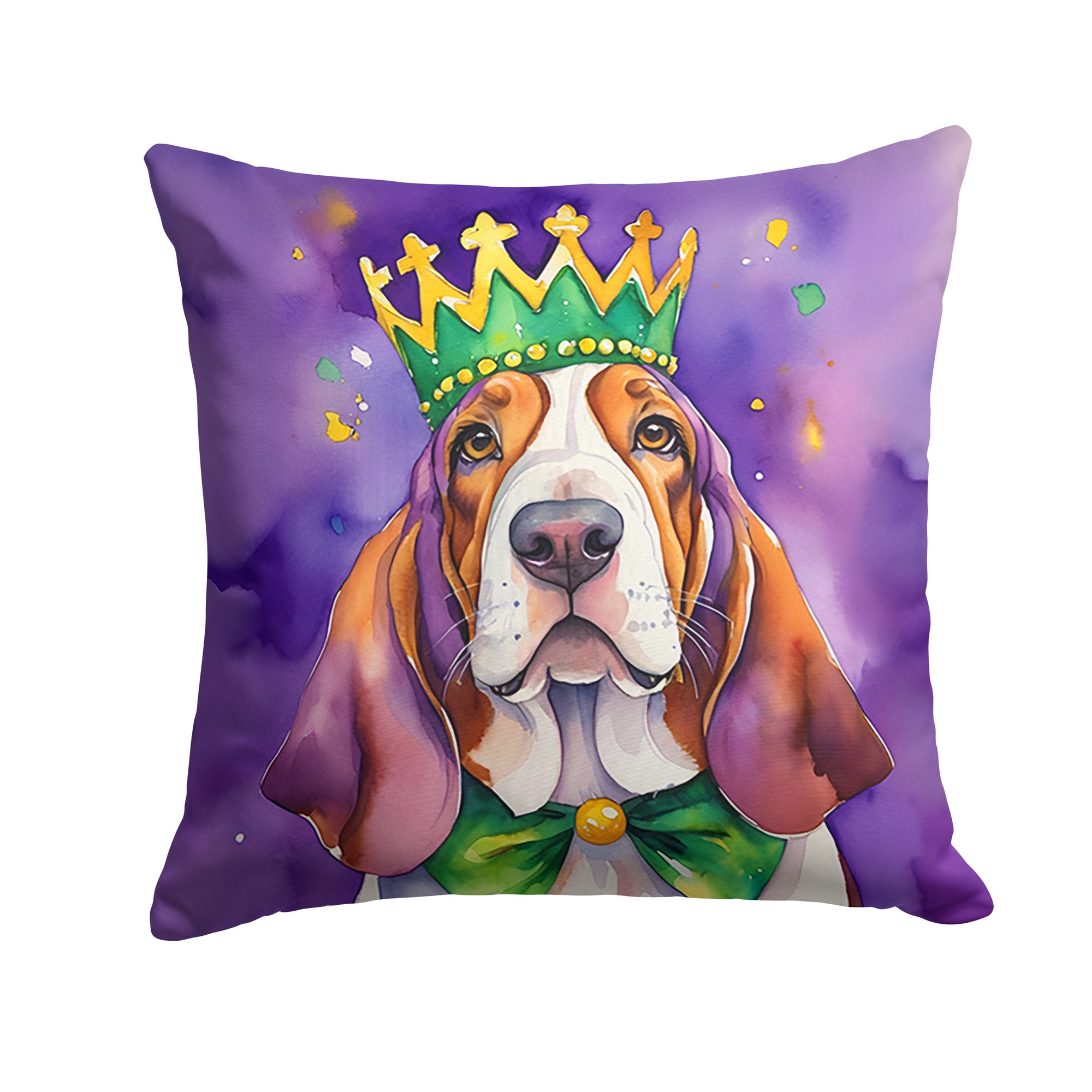 Buy this Basset Hound King of Mardi Gras Throw Pillow