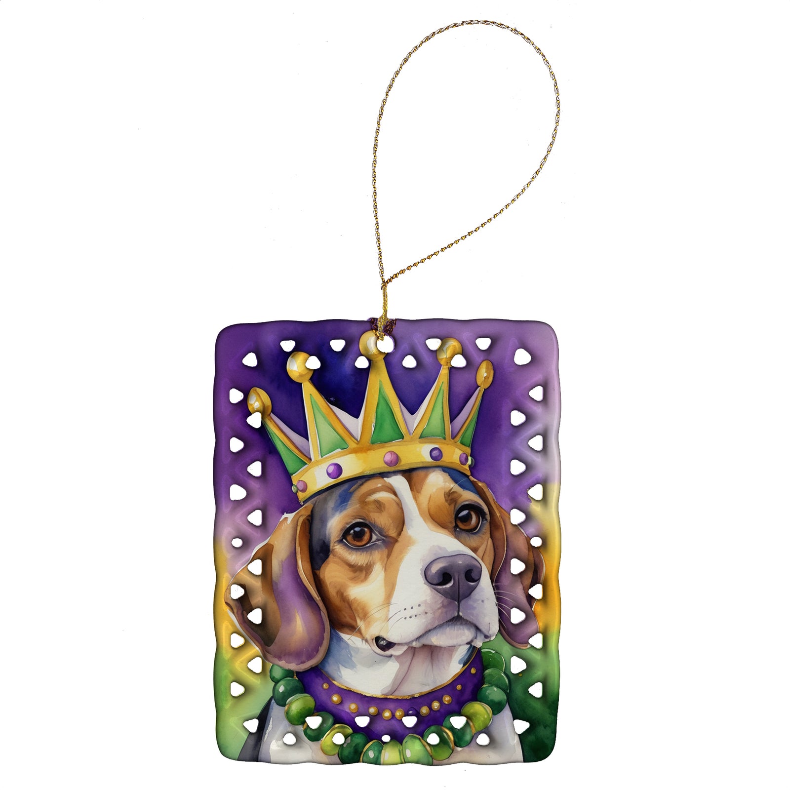 Buy this Beagle King of Mardi Gras Porcelain Ornament